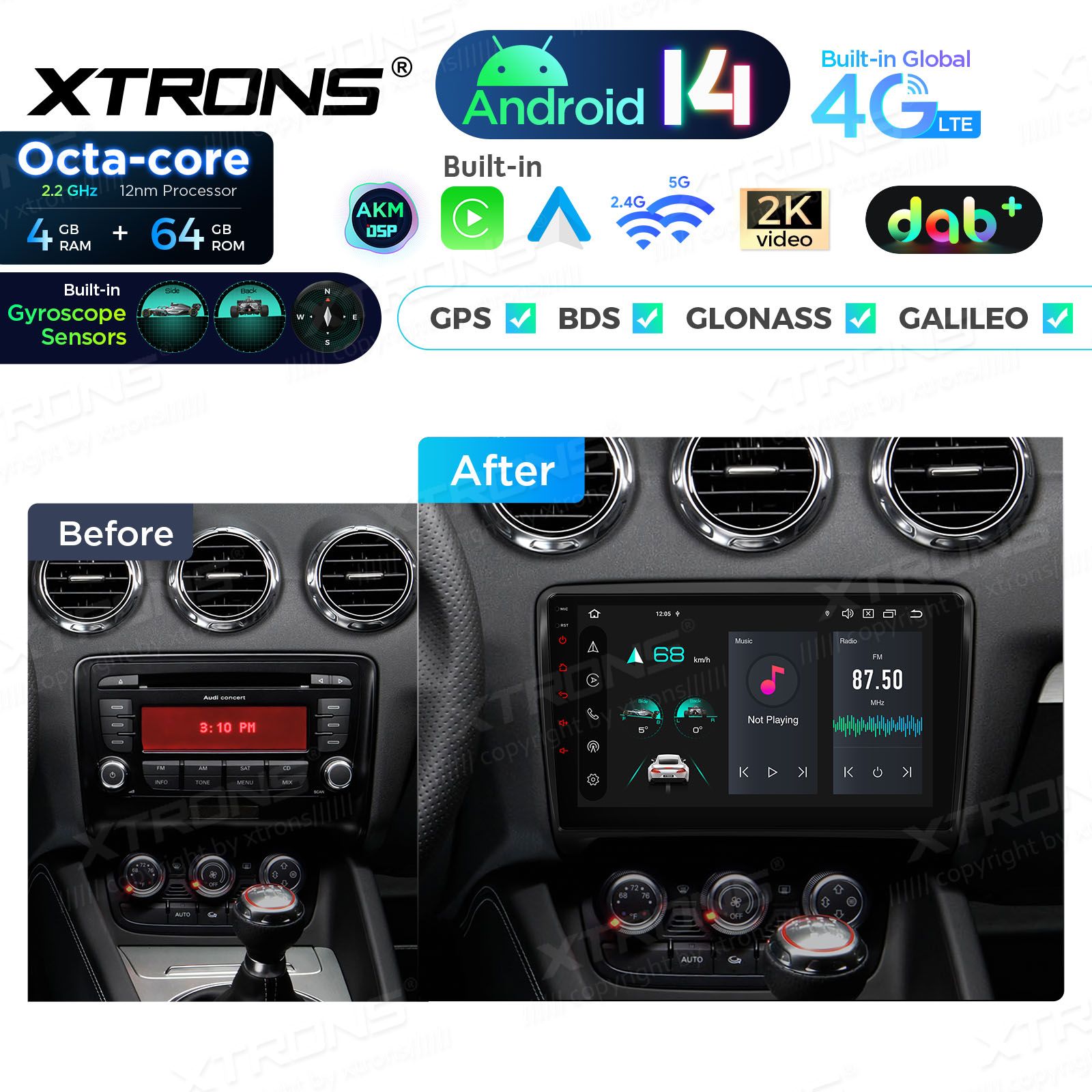 Audi TT (2006-2012) Android 14  | CarPlay Android multimeedia keskus Audi TT (2006-2012) Android 14  | CarPlay Android multimeedia keskus