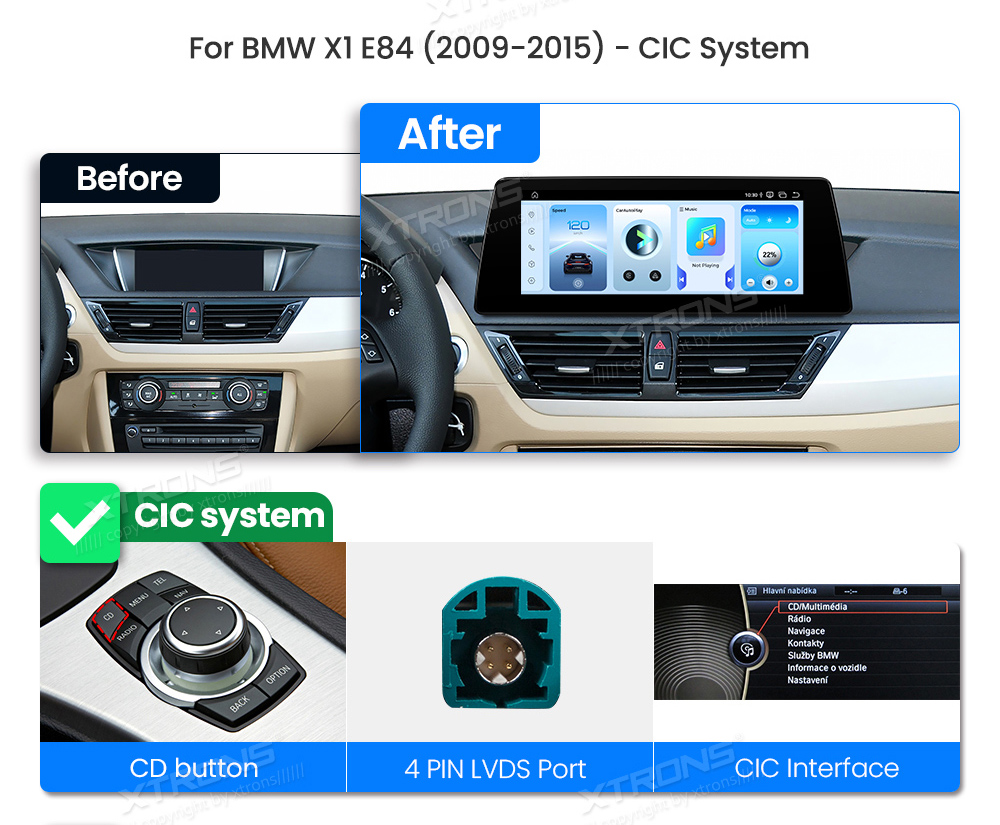 BMW X1 E84 (2009-2015) iDrive CIC  custom fit multimedia radio suitability for the car