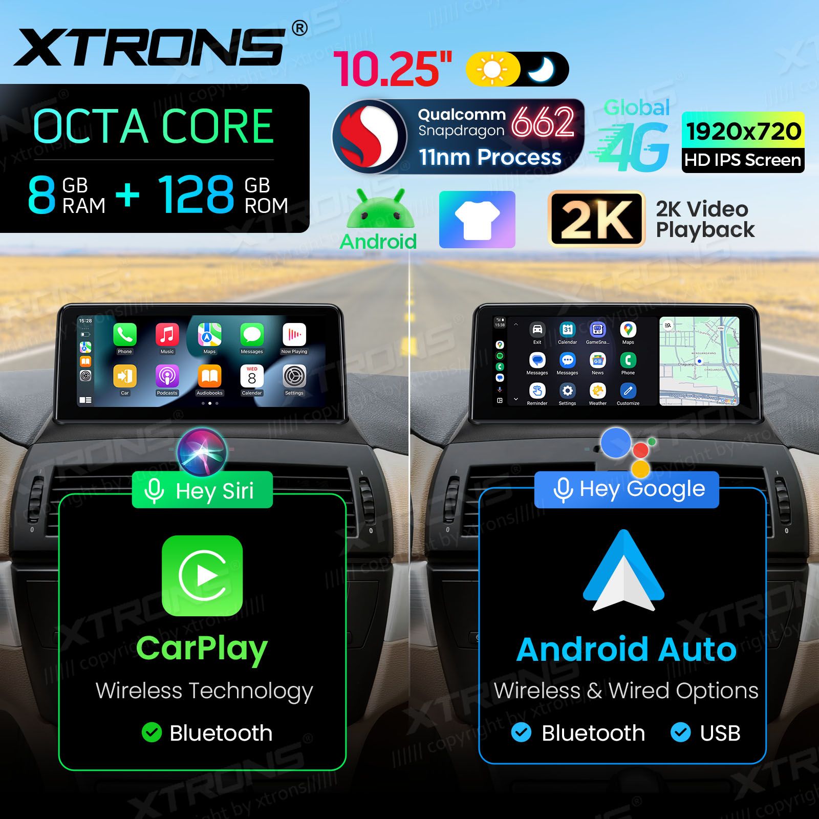 8+128Gb | 10.25"  | BMW X3 E83 (2004-2009) w/o orig. screen Android 14 GPS autoraadio ja multimeedia keskus