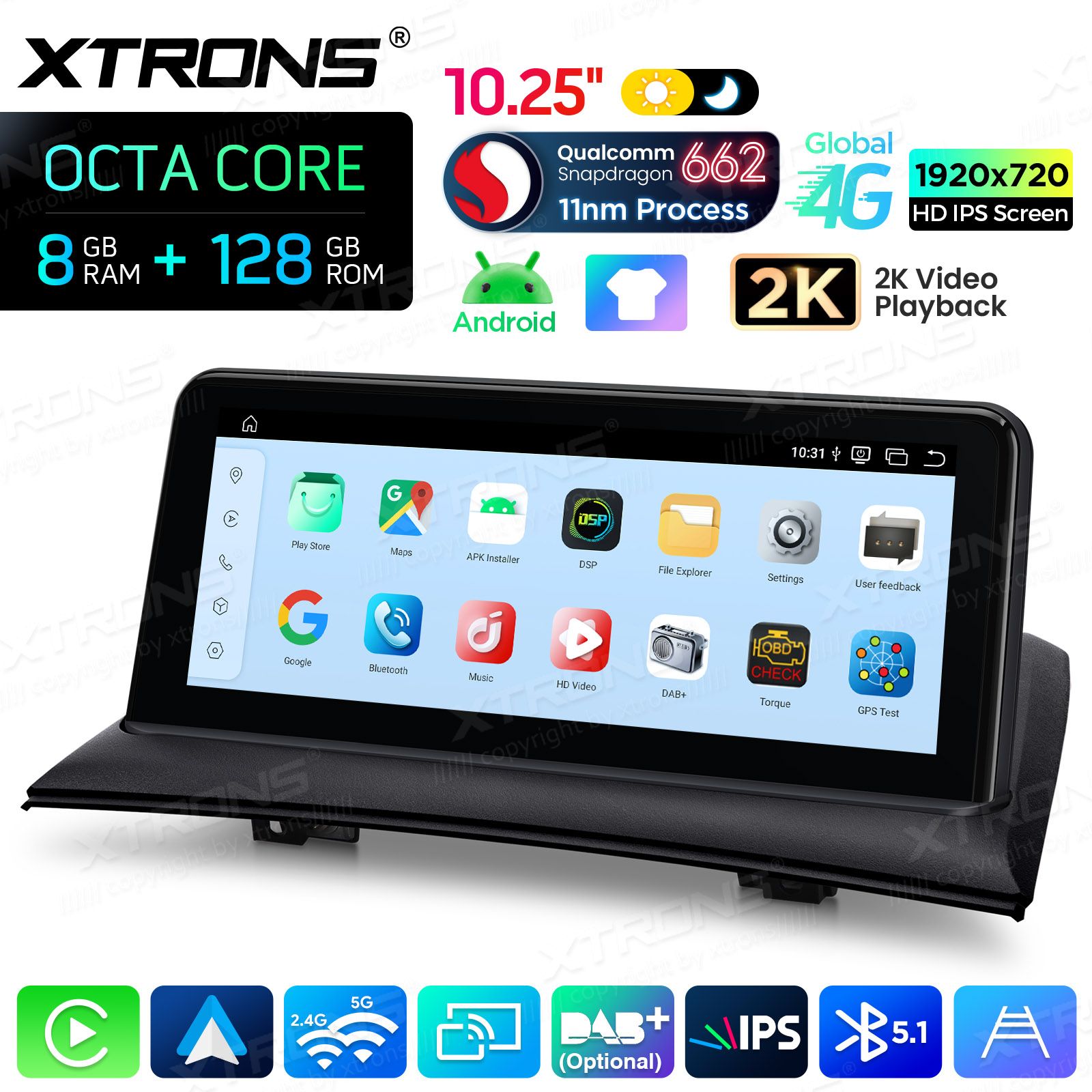 8+128Gb | 10.25"  | BMW X3 E83 (2004-2009) w/o orig. screen Android 14 GPS autoraadio ja multimeedia keskus