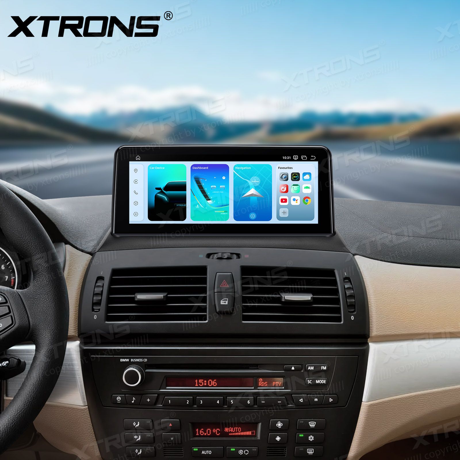 BMW X3 E83 (2004-2009) w/o orig. screen  XTRONS QBBH14X3UNL Car multimedia GPS player with Custom Fit Design