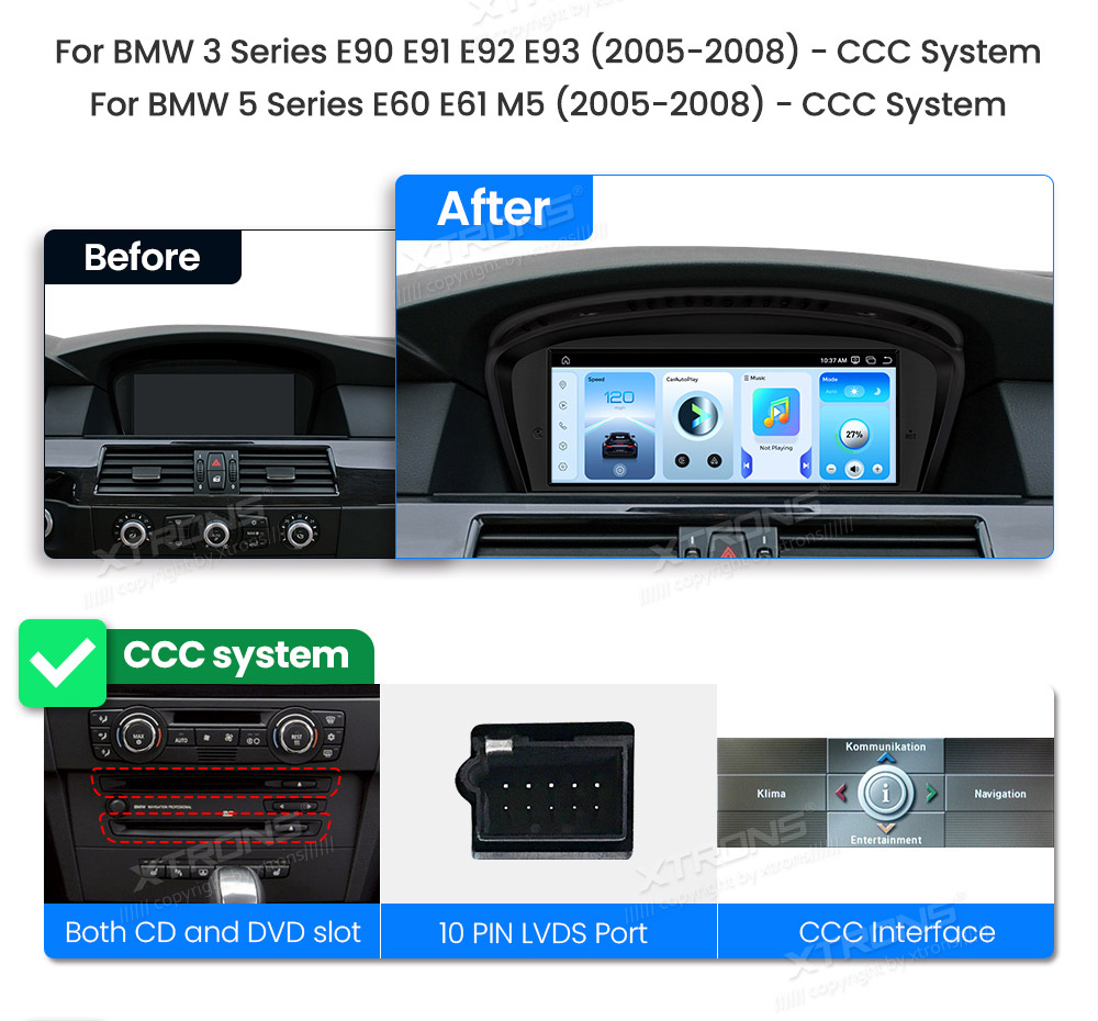 BMW 5.ser | E60 | E61 | iDrive CCC (2005-2008)  custom fit multimedia radio suitability for the car