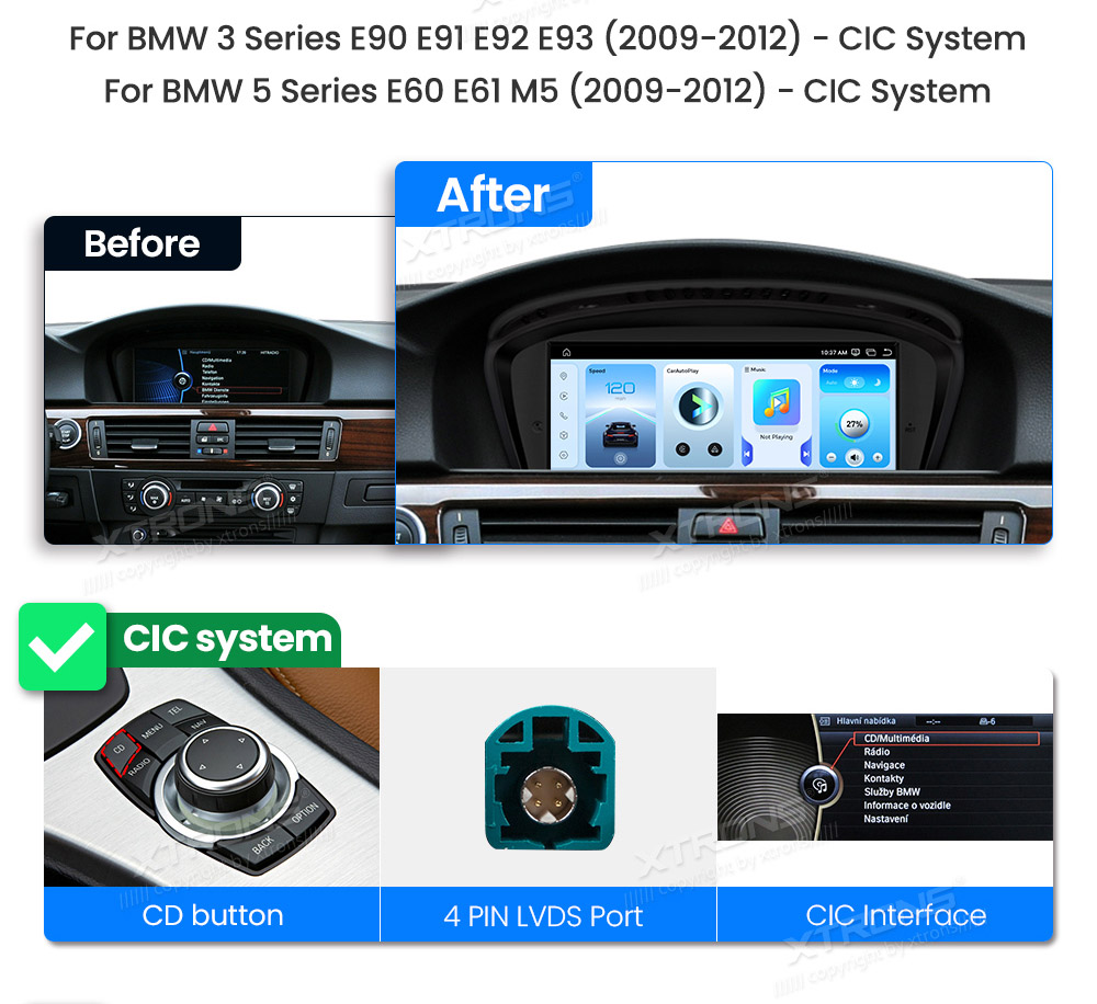 BMW 5.ser | E60 | E61 | iDrive CIC (2008-2010)  custom fit multimedia radio suitability for the car