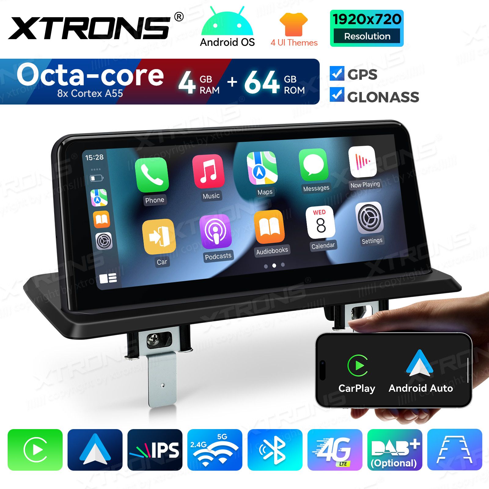 4+64Gb | 8.8"  | BMW 1. ser. E81 | E82 | E87 | E88 (2004-2012) w/o orig. screen Android 14 GPS autoraadio ja multimeedia keskus