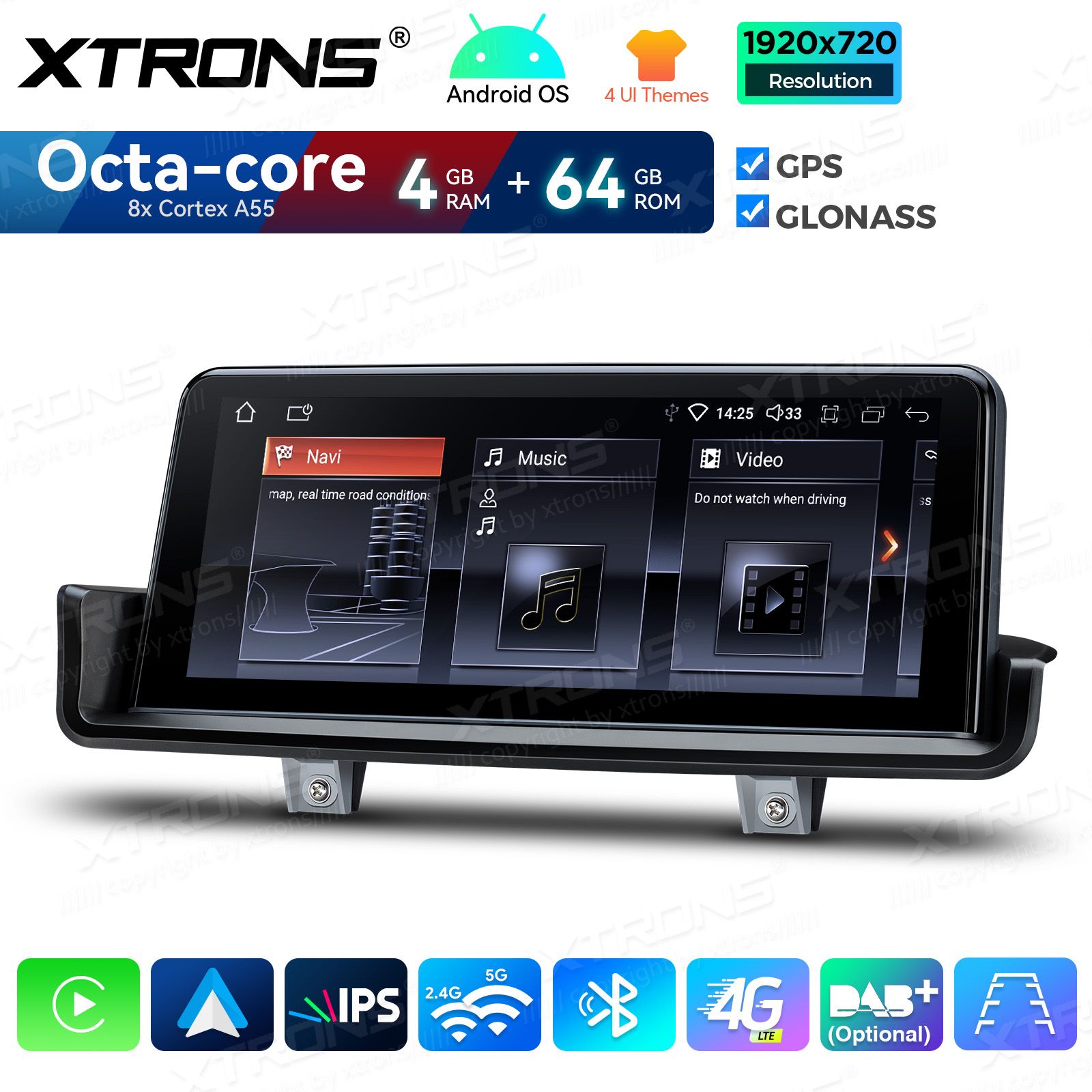 4+64Gb | 10.25"  | BMW 3. ser. E90 | E91 | E92 | E93 (2005-2012) w/o orig. screen Android 14 GPS autoraadio ja multimeedia keskus