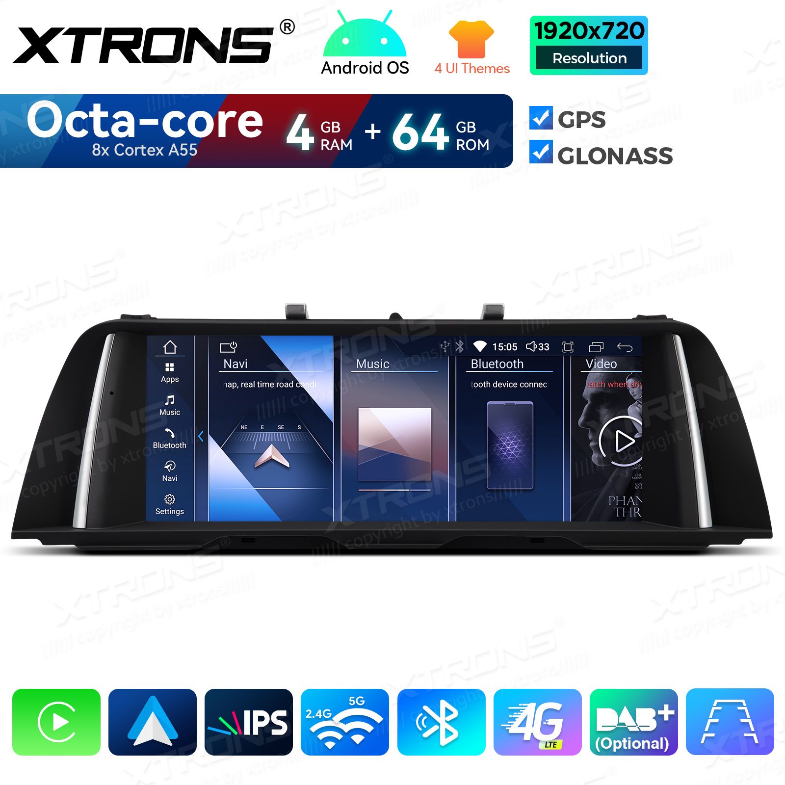 4+64Gb | 10.25"  | BMW 5. ser. BMW F10 | F11 iDrive NBT (2013-2016) Android 14 auto GPS radio ja multimedia näyttösoitin