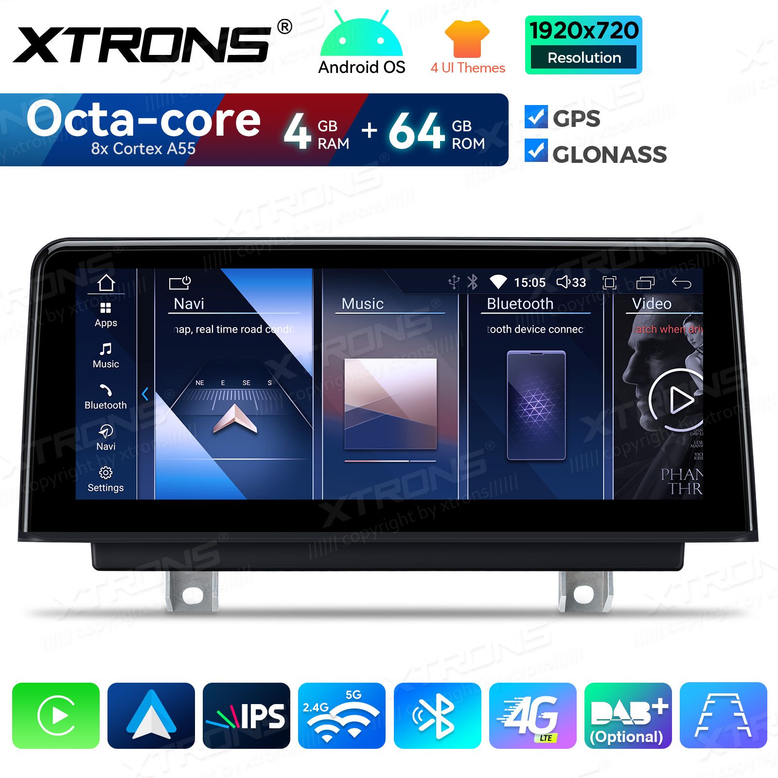 4+64Gb | 10.25"  | BMW 3.ser | BMW 4.ser | F30 | F32 | (2013-2016) Android 14 auto GPS radio ja multimedia näyttösoitin
