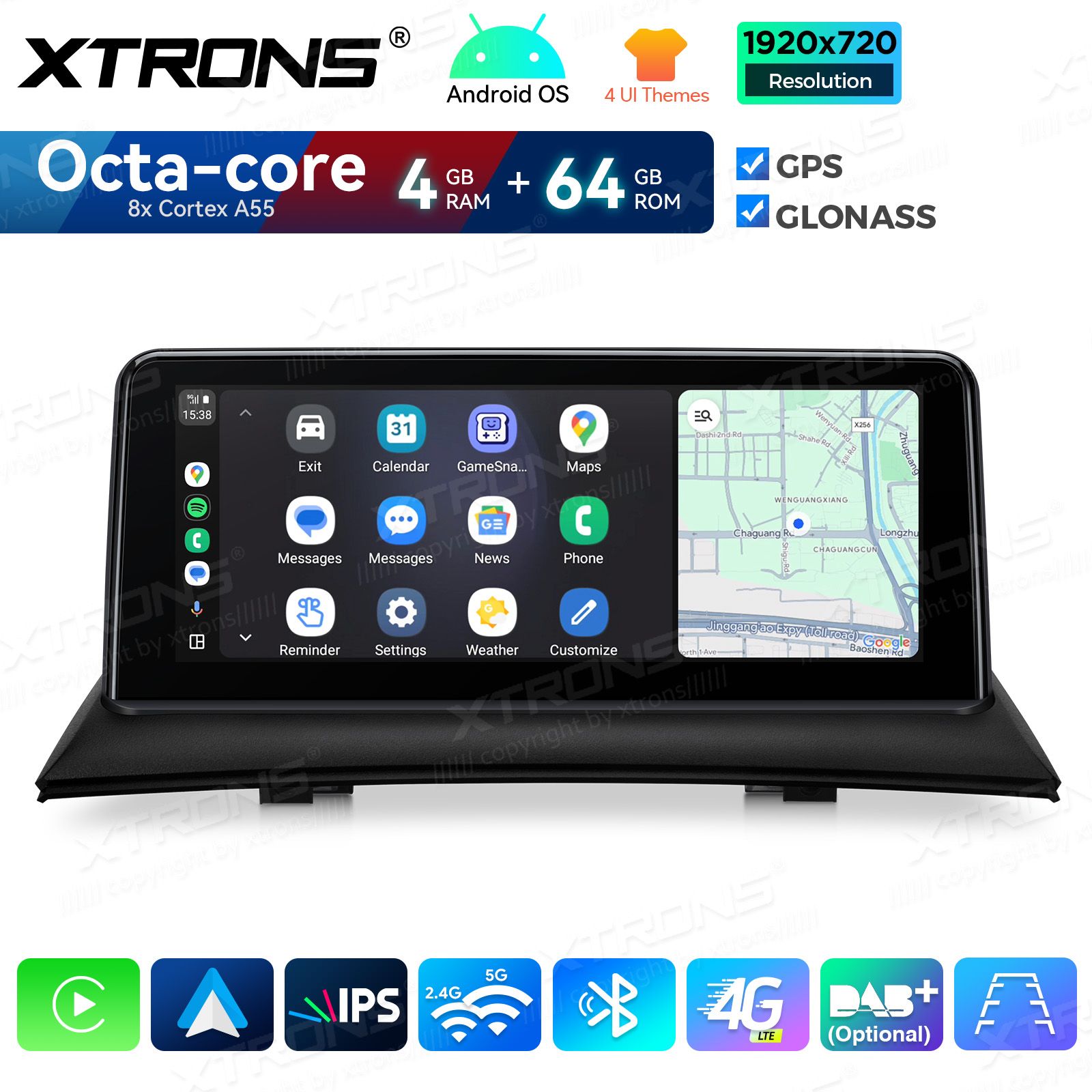 4+64Gb | 10.25"  | BMW X3 E83 (2004-2009) w/o orig. screen Android 14 GPS autoraadio ja multimeedia keskus
