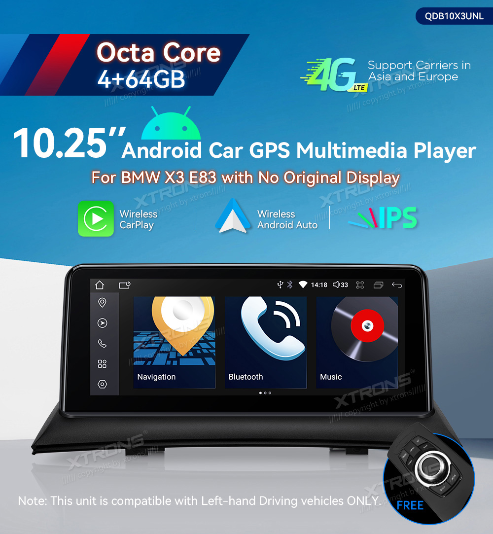 XTRONS QDB10X3UNL Mudelikohane android multimeediakeskus gps naviraadio