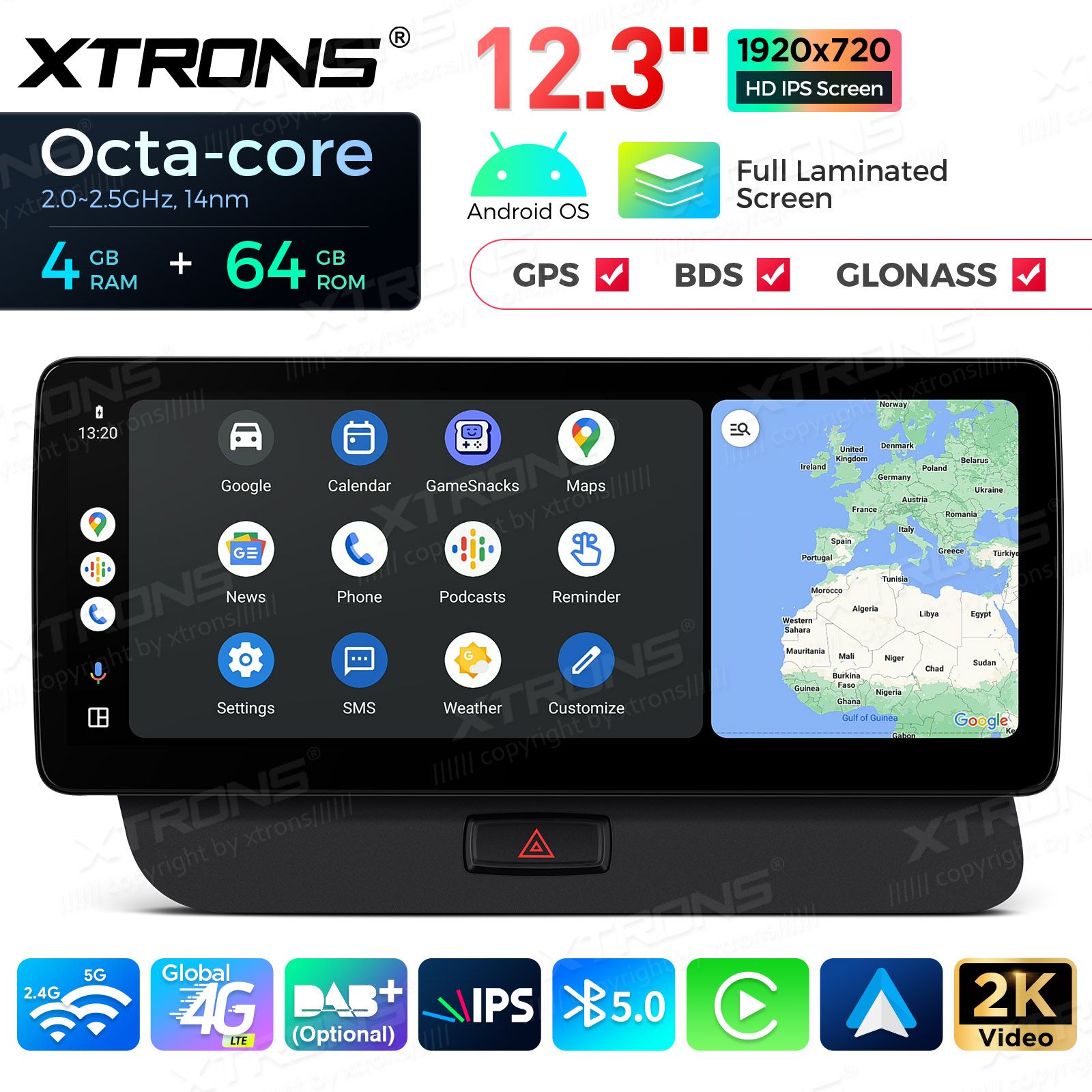 4+64Gb | 12.3" | Audi Q5 (2009 - 2017) | Audi concert | Audi symphony Android 13 GPS autoraadio ja multimeedia keskus