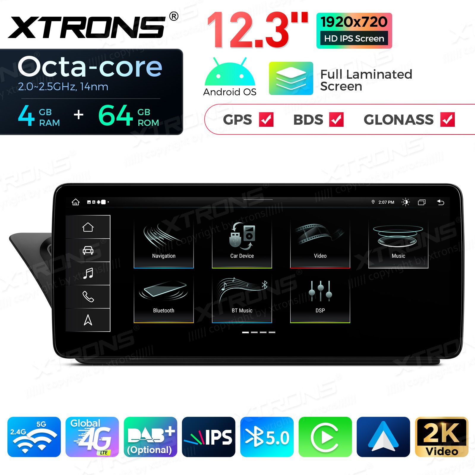 4+64Gb | 12.3" | Audi A4 (2009 - 2016) | A5 (2008-2015) | Audi multimedia Android 13 GPS autoraadio ja multimeedia keskus