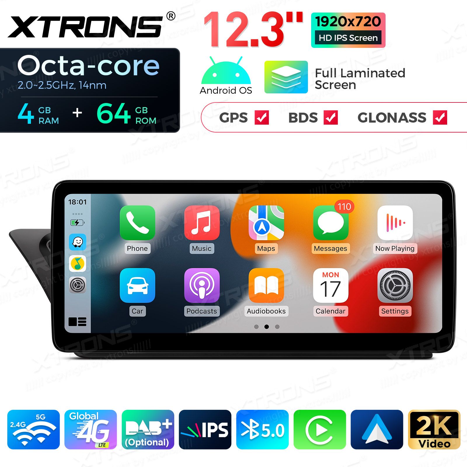 4+64Gb | 12.3" | Audi A4 (2009 - 2016) | A5 (2008-2015) | Audi multimedia Android 13 GPS autoraadio ja multimeedia keskus