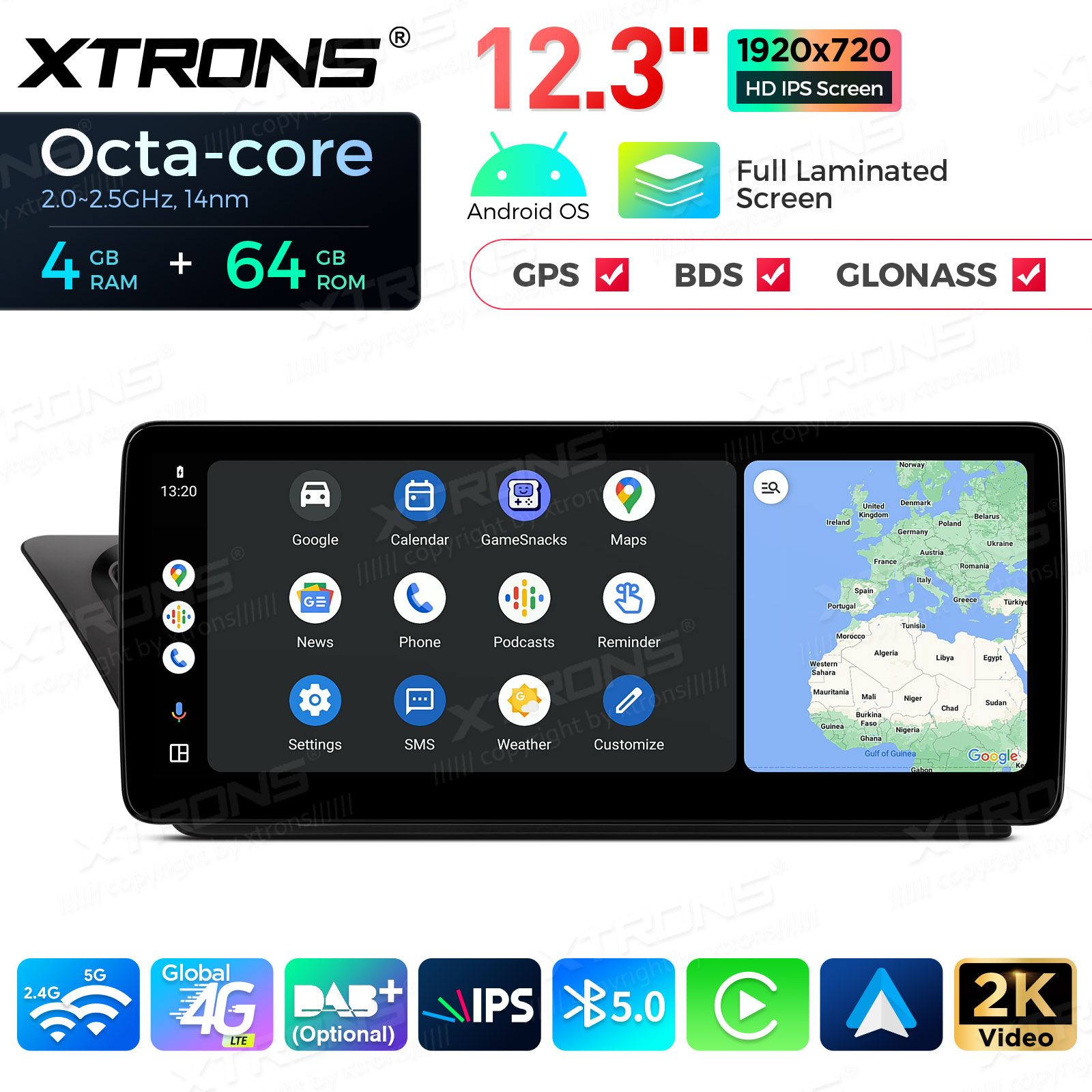 4+64Gb | 12.3" | Audi A4 (2009 - 2016) | A5 (2008-2015) | Audi multimedia Android 13 GPS autoraadio ja multimeedia keskus