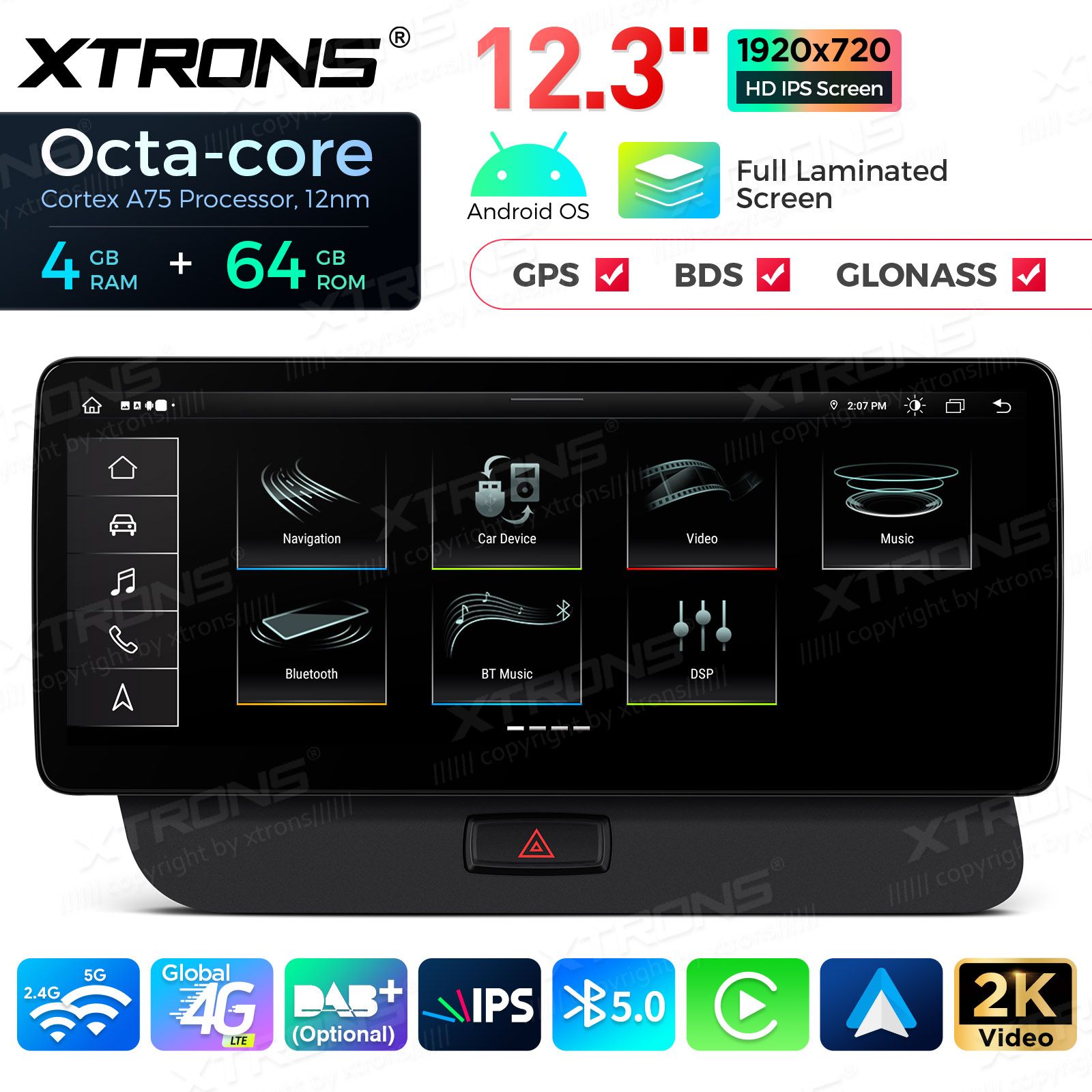 4+64Gb | 12.3" | Audi Q5 (2009 - 2017) | Audi multimedia Android 13 GPS autoraadio ja multimeedia keskus