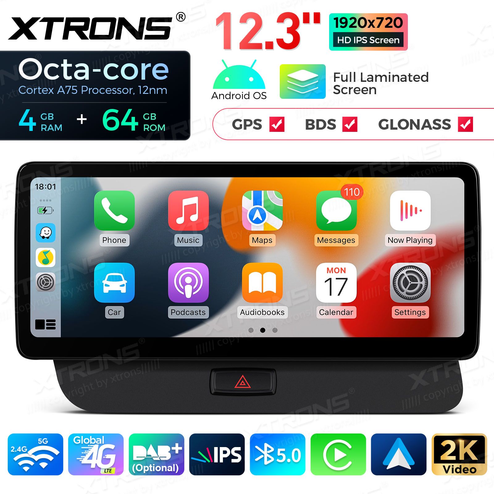 4+64Gb | 12.3" | Audi Q5 (2009 - 2017) | Audi multimedia Android 13 GPS autoraadio ja multimeedia keskus