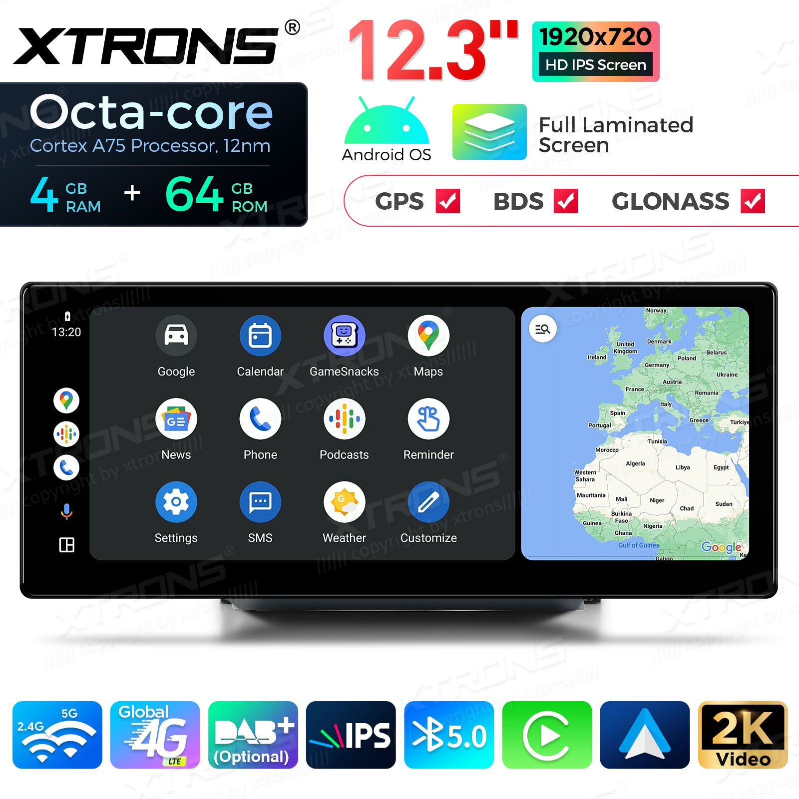 4+64Gb | 12.3" | Audi A1 (2010-2018) MMI 3G/RMC System Android 13 GPS autoraadio ja multimeedia keskus