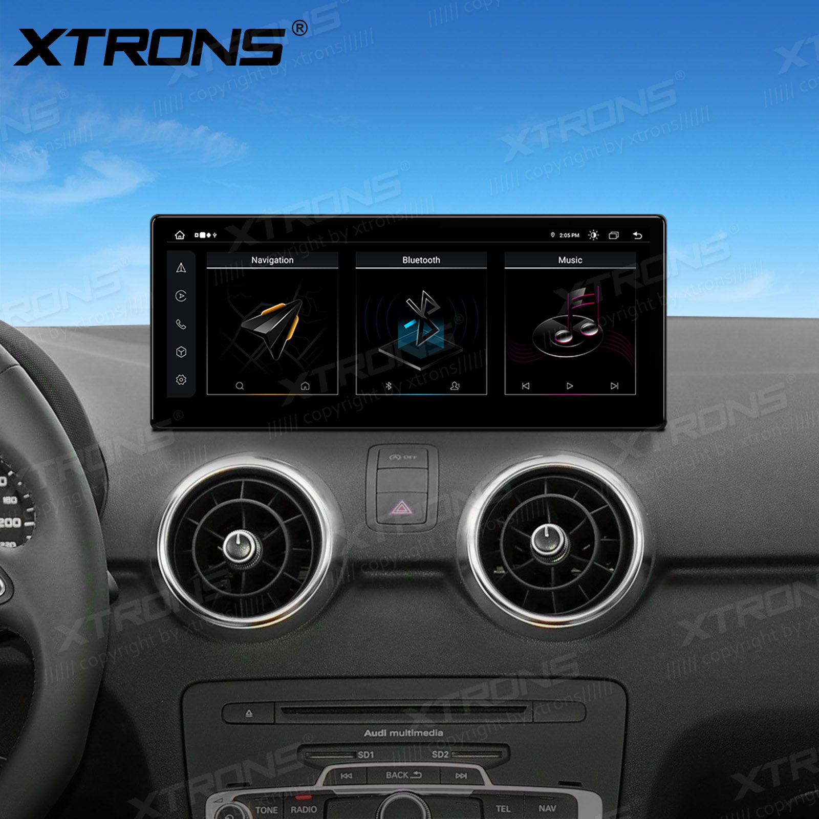 Audi A1 (2010-2018) MMI 3G/RMC System  XTRONS QLA23A1 Car multimedia GPS player with Custom Fit Design