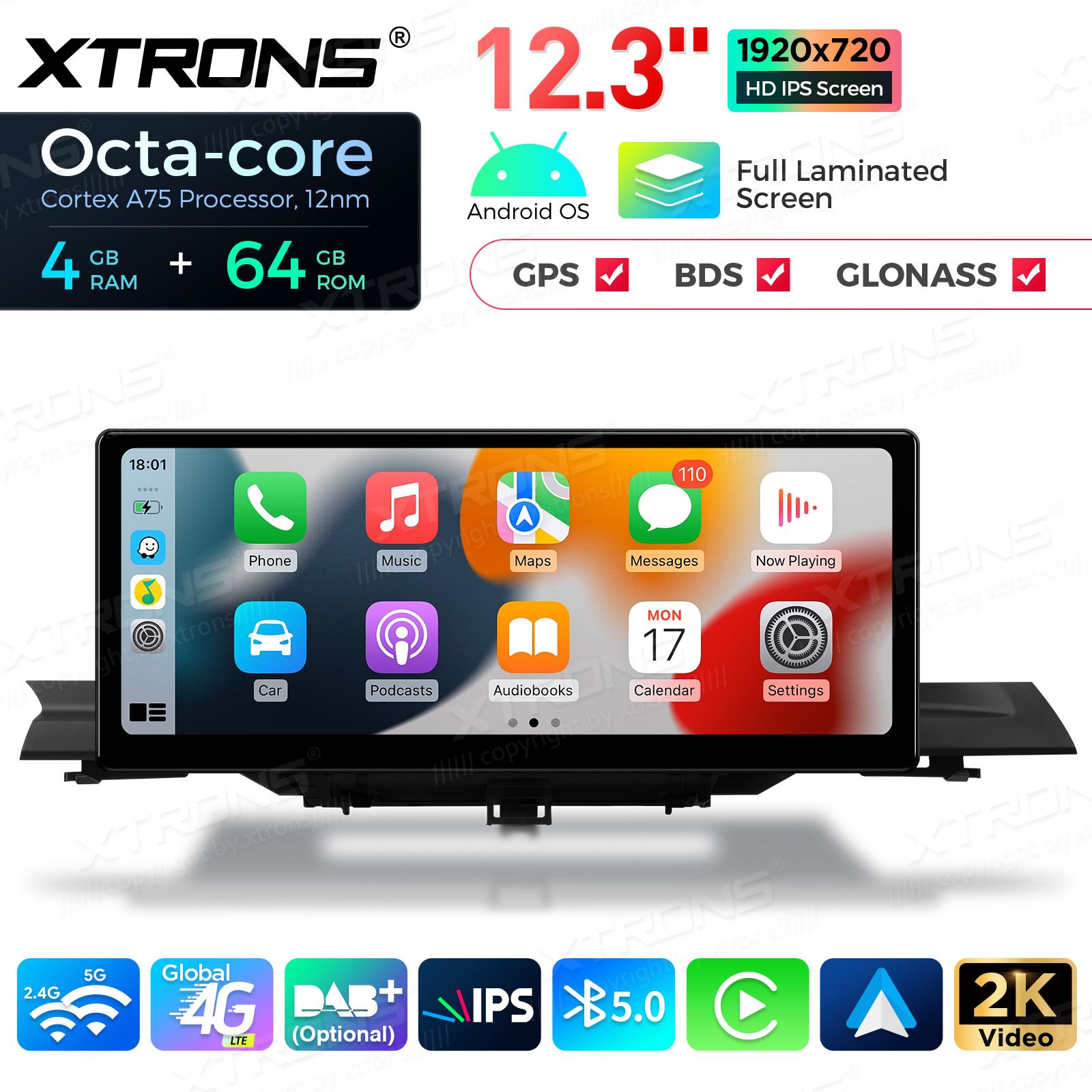 4+64Gb | 12.3" | Audi A4 | A5 | B9 | (2016-2020) MIB2 System Android 13 Car Multimedia Player with GPS Navigation