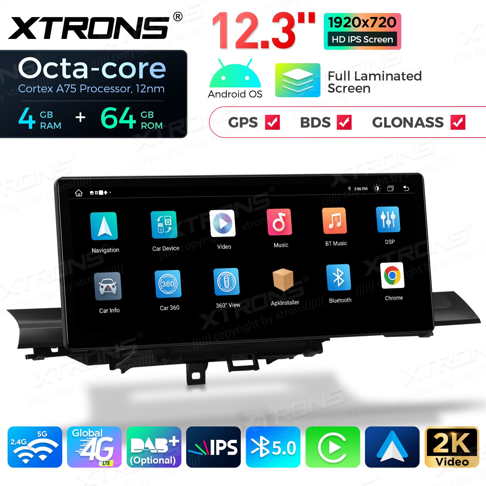 4+64Gb | 12.3" | Audi A4 | A5 | B9 | (2016-2020) MIB2 System Android 13 GPS autoraadio ja multimeedia keskus
