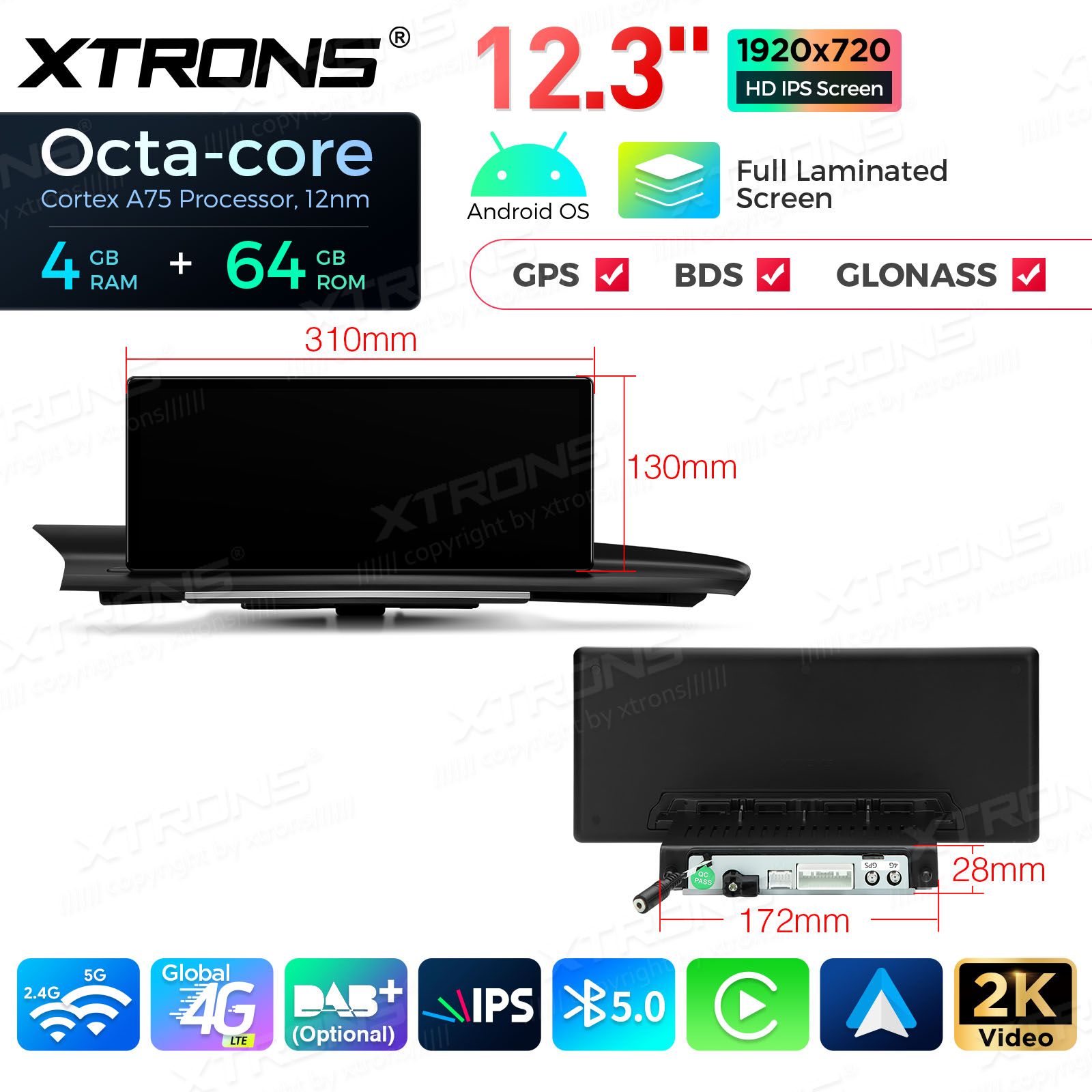 4+64Gb | 12.3" | Audi A6 | C7 (2012-2015) MMI 3G/3G+ System Android 13 GPS autoraadio ja multimeedia keskus