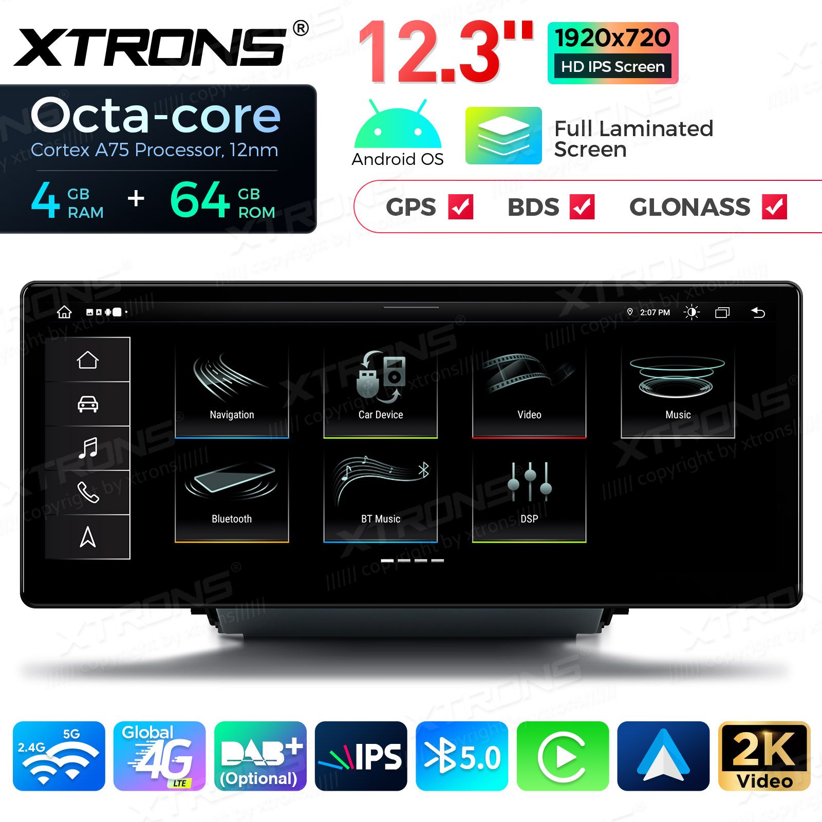 4+64Gb | 12.3" | Audi Q3 (2013-2018) MMI 3G/RMC System Android 13 Car Multimedia Player with GPS Navigation