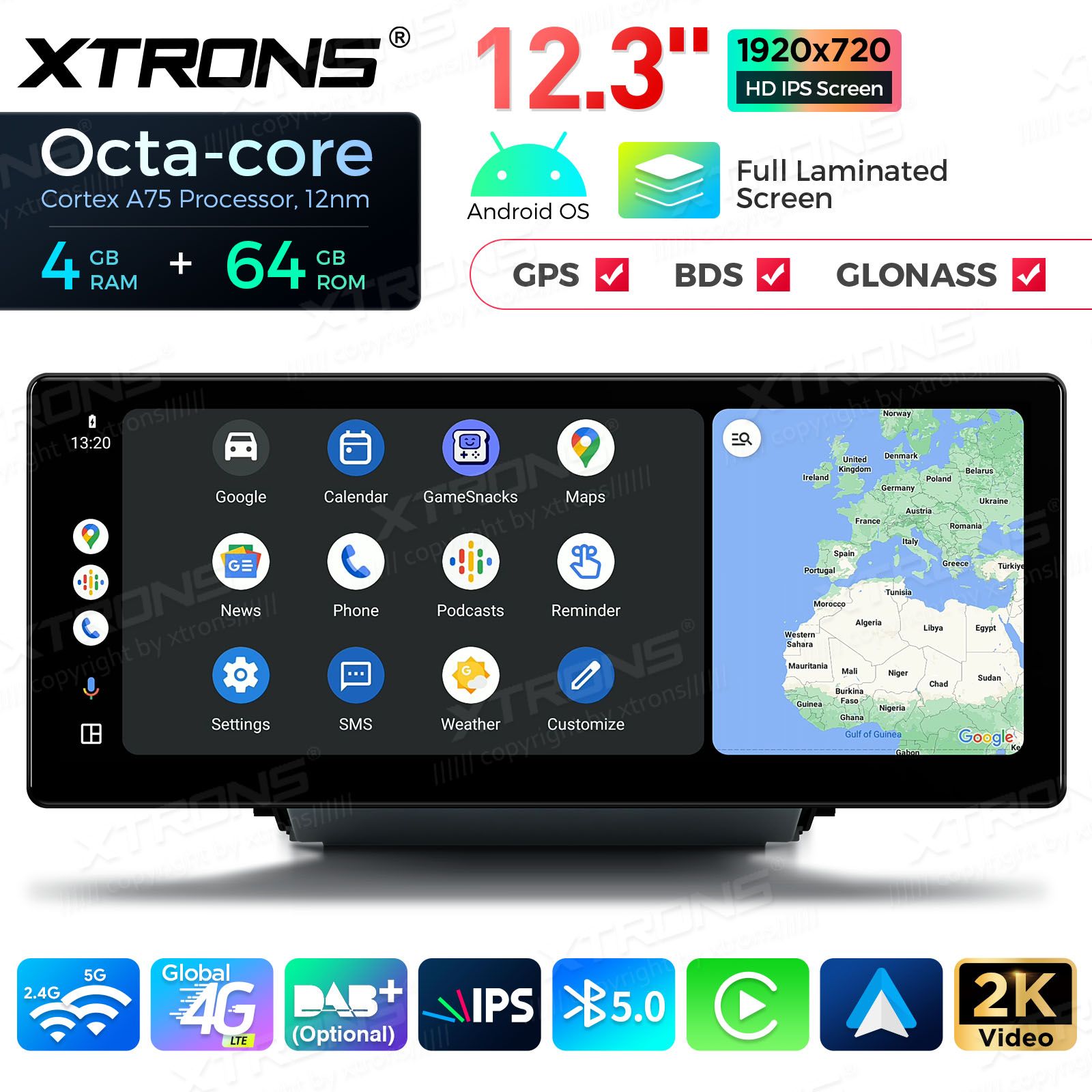 4+64Gb | 12.3" | Audi Q3 (2013-2018) MMI 3G/RMC System Android 13 GPS autoraadio ja multimeedia keskus