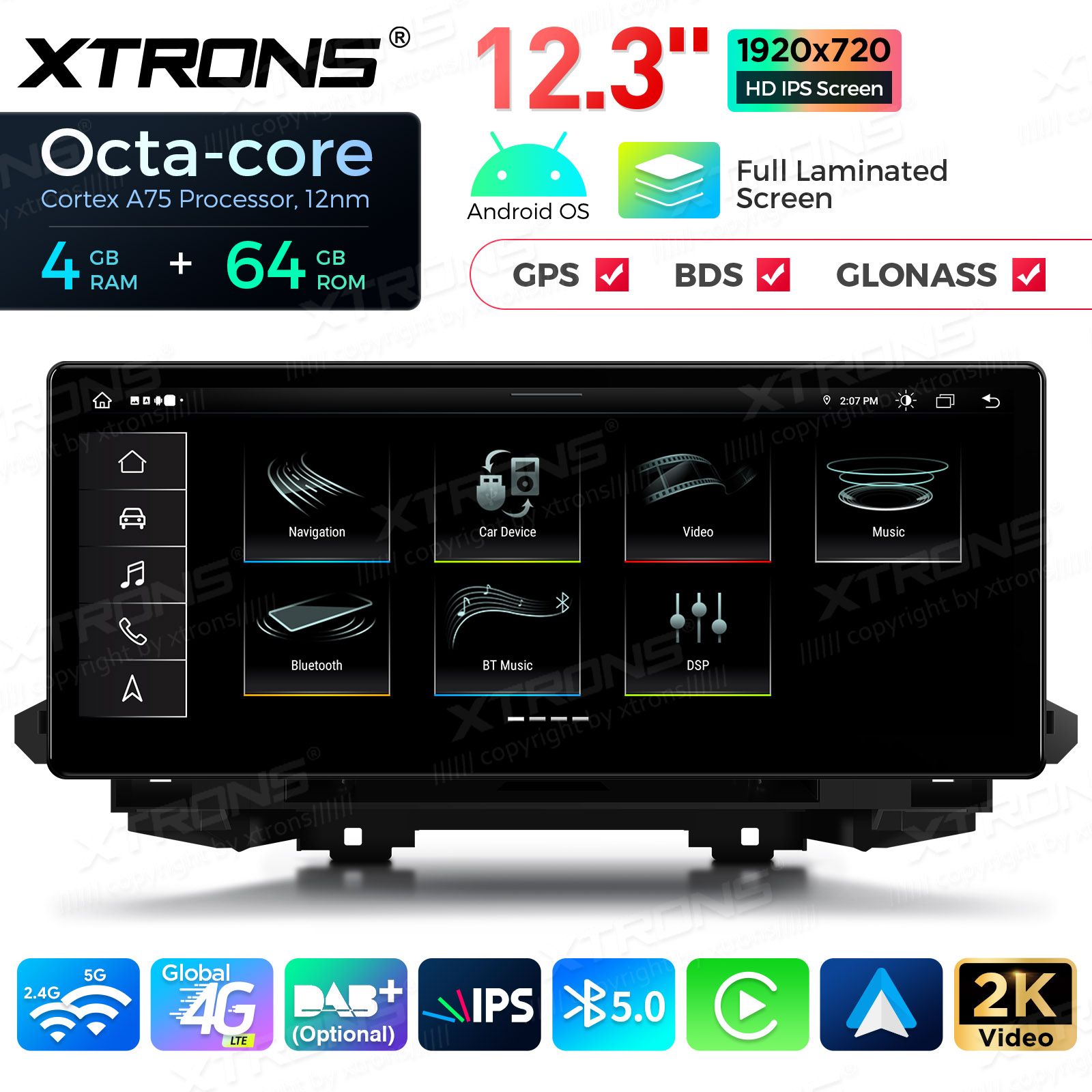 4+64Gb | 12.3" | Audi Q5 | SQ5 (2017-2020) MIB2 System Android 13 Car Multimedia Player with GPS Navigation