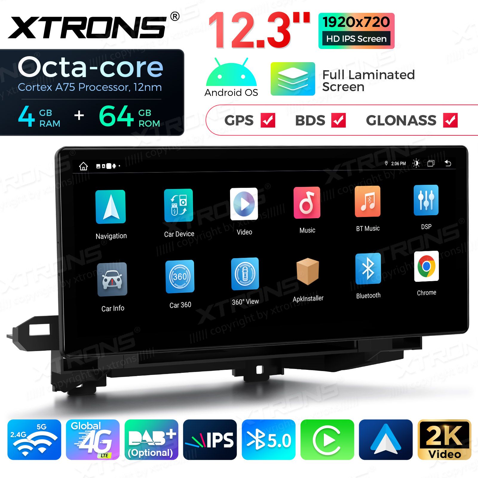 4+64Gb | 12.3" | Audi Q5 | SQ5 (2017-2020) MIB2 System Android 13 GPS autoraadio ja multimeedia keskus