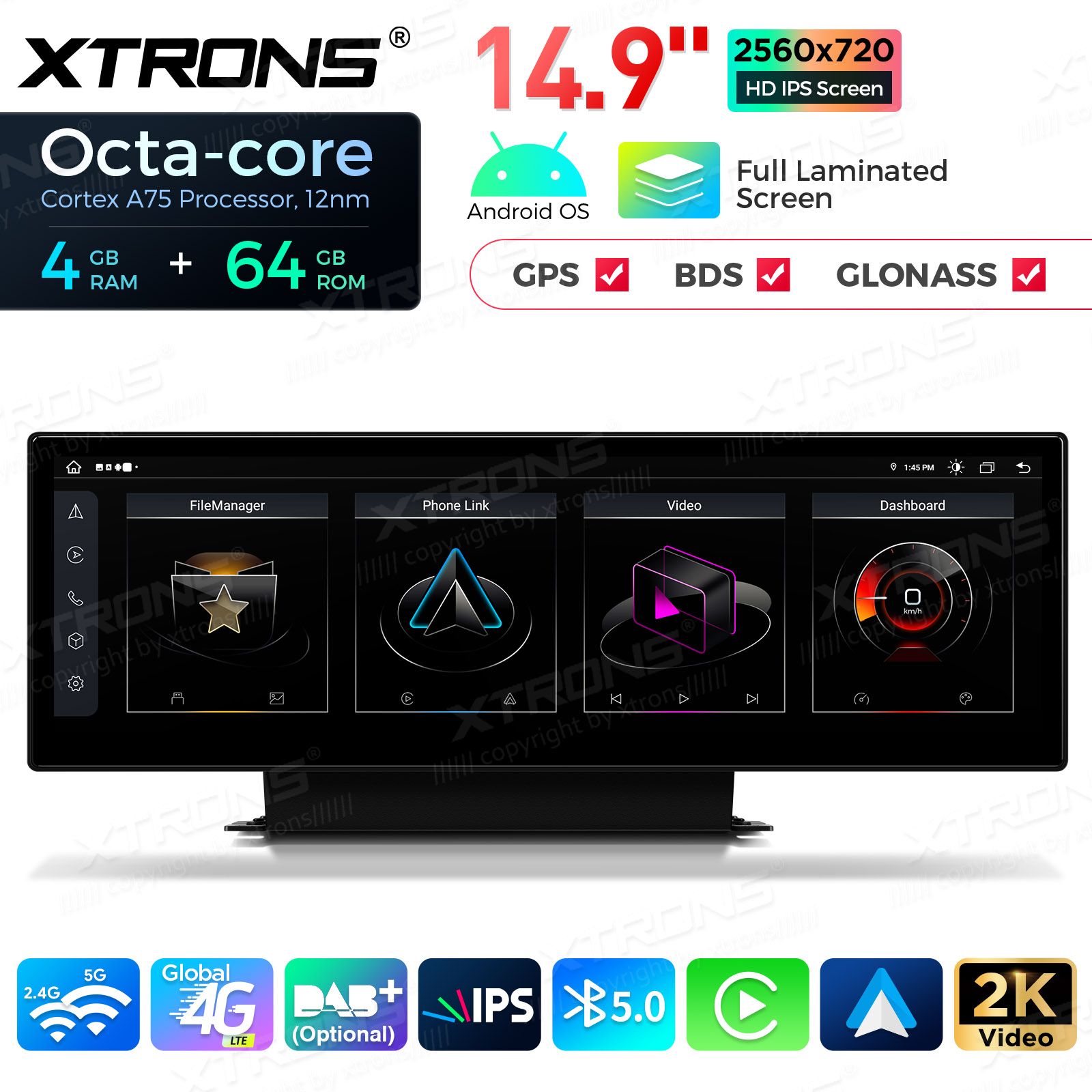 4+64Gb | 14.9"  | Audi A4 | A5 | B9 | (2016-2020) MIB2 System Android 13 GPS autoraadio ja multimeedia keskus