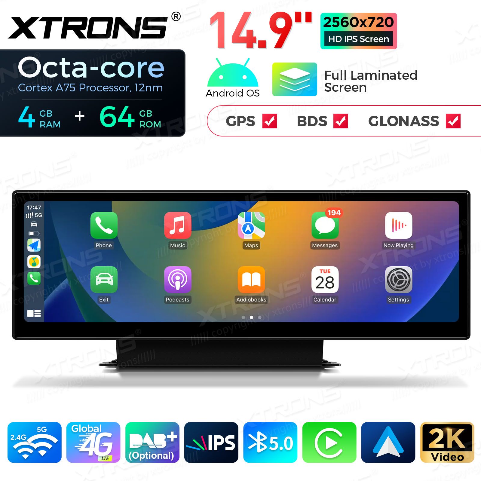4+64Gb | 14.9"  | Audi A4 | A5 | B9 | (2016-2020) MIB2 System Android 13 GPS autoraadio ja multimeedia keskus
