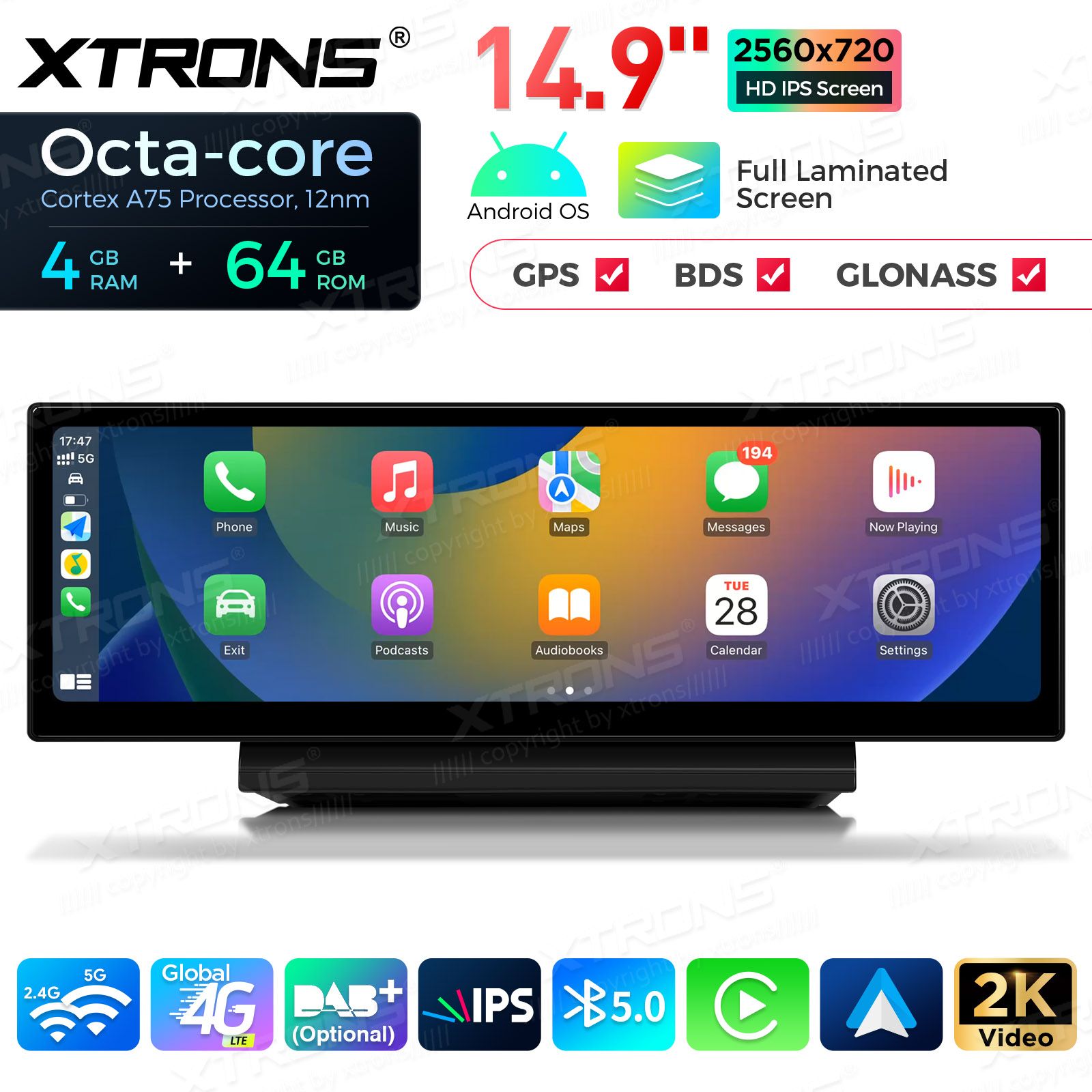 4+64Gb | 14.9"  | Audi A6 | C7 (2012-2015) MMI 3G/3G+ System Android 13 GPS autoraadio ja multimeedia keskus