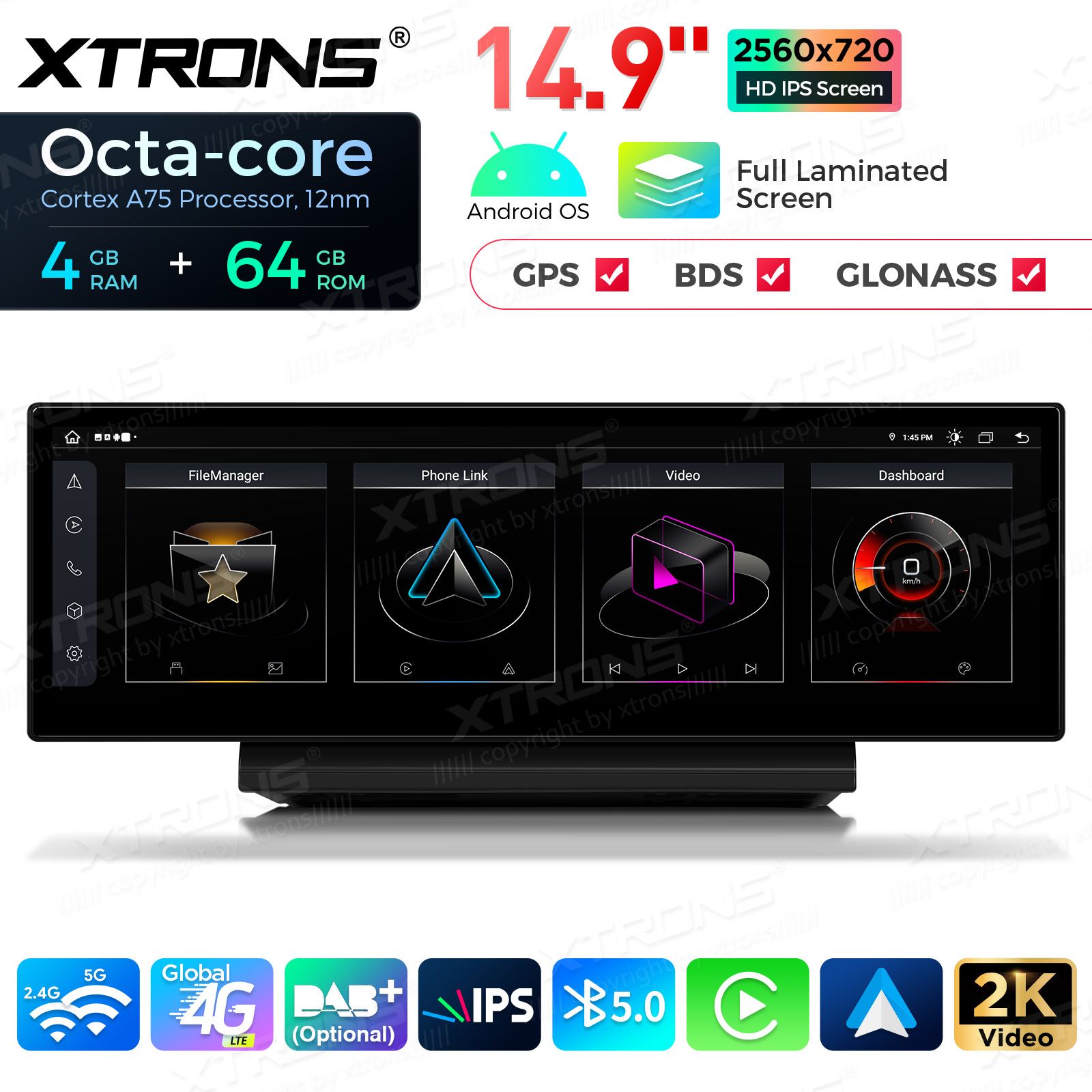 4+64Gb | 14.9"  | Audi A6 | C7 (2016-2018) MIB2 System Android 13 GPS autoraadio ja multimeedia keskus