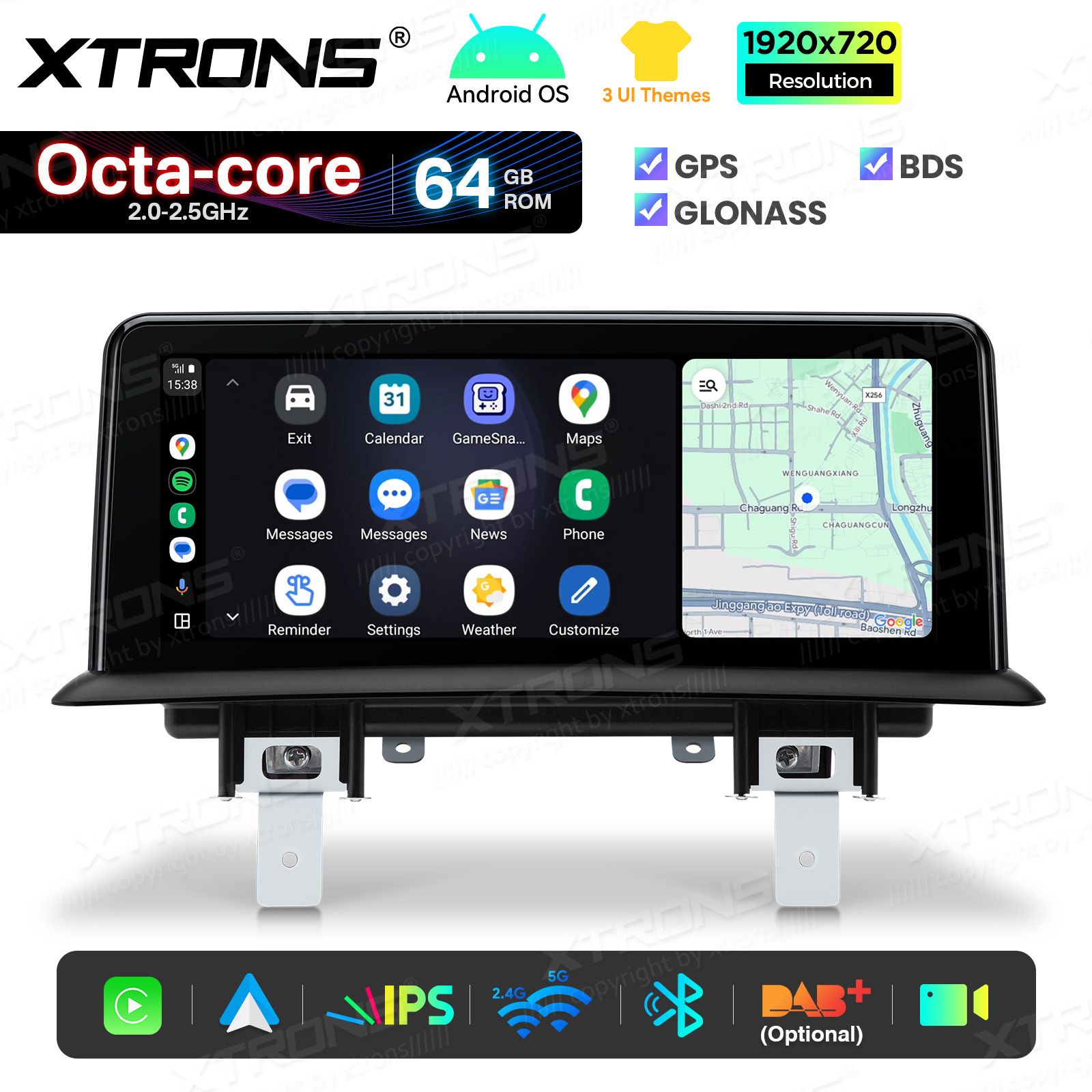 2+64Gb | 10.25"  | BMW 1. ser. E81 | E82 | E87 | E88 (2004-2012) w/o orig. screen Android 14 GPS autoraadio ja multimeedia keskus