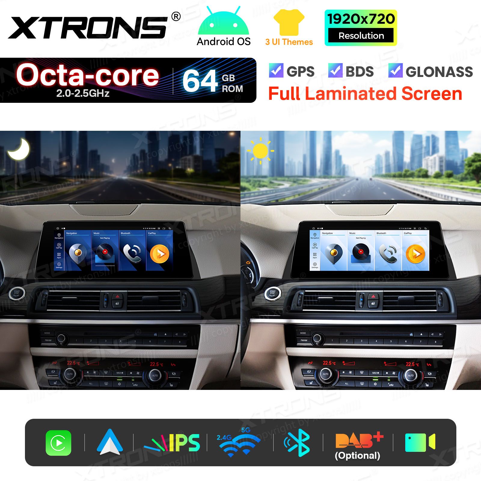 2+64Gb | 10.25"  | BMW 5. ser. BMW F10 | F11 iDrive CIC (2010-2012) Android 14 GPS autoraadio ja multimeedia keskus