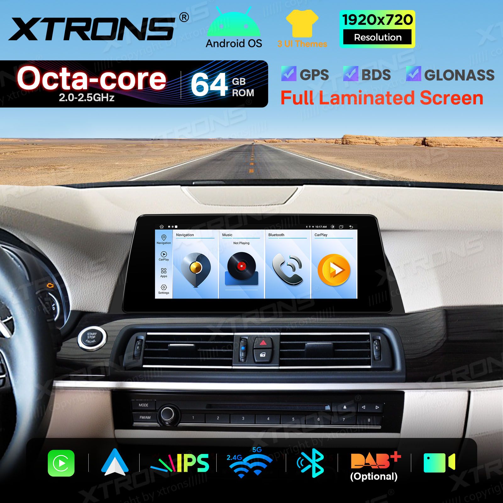 BMW 5. ser. BMW F10 | F11 iDrive CIC (2010-2012)  XTRONS QTB10FVCI Car multimedia GPS player with Custom Fit Design