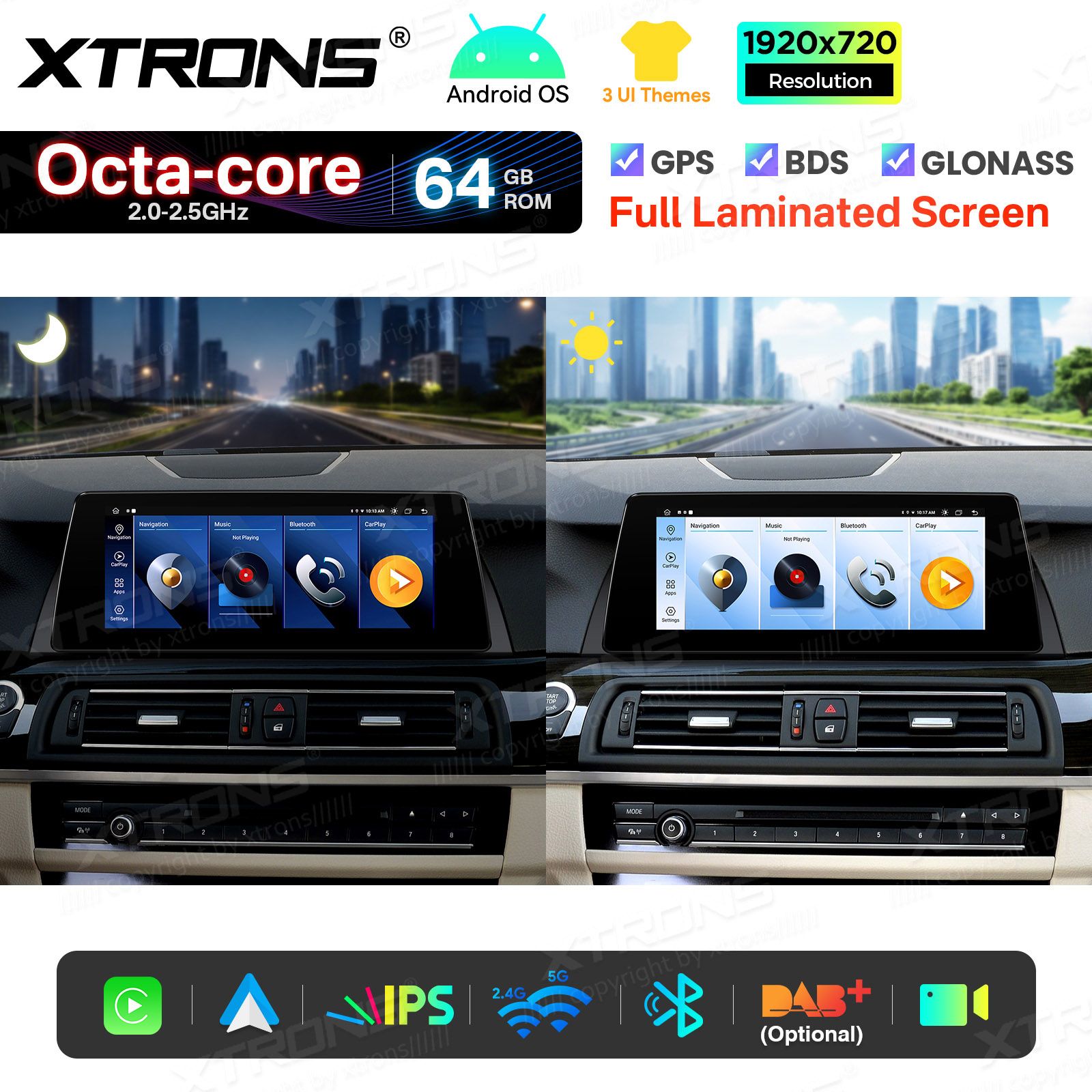 2+64Gb | 10.25"  | BMW 5. ser. BMW F10 | F11 iDrive NBT (2013-2016) Android 14 GPS autoraadio ja multimeedia keskus