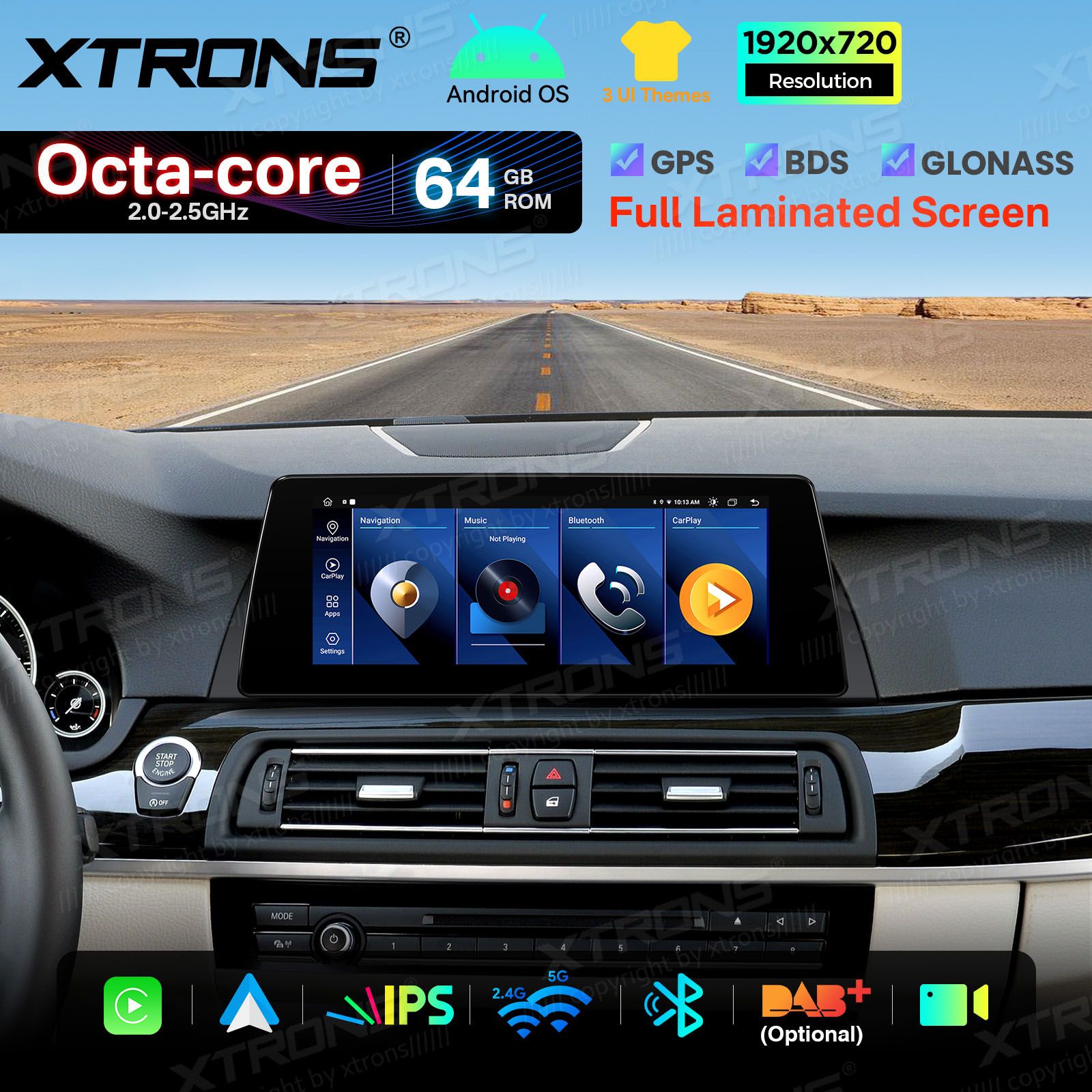 BMW 5. ser. BMW F10 | F11 iDrive NBT (2013-2016)  XTRONS QTB10FVNB Car multimedia GPS player with Custom Fit Design