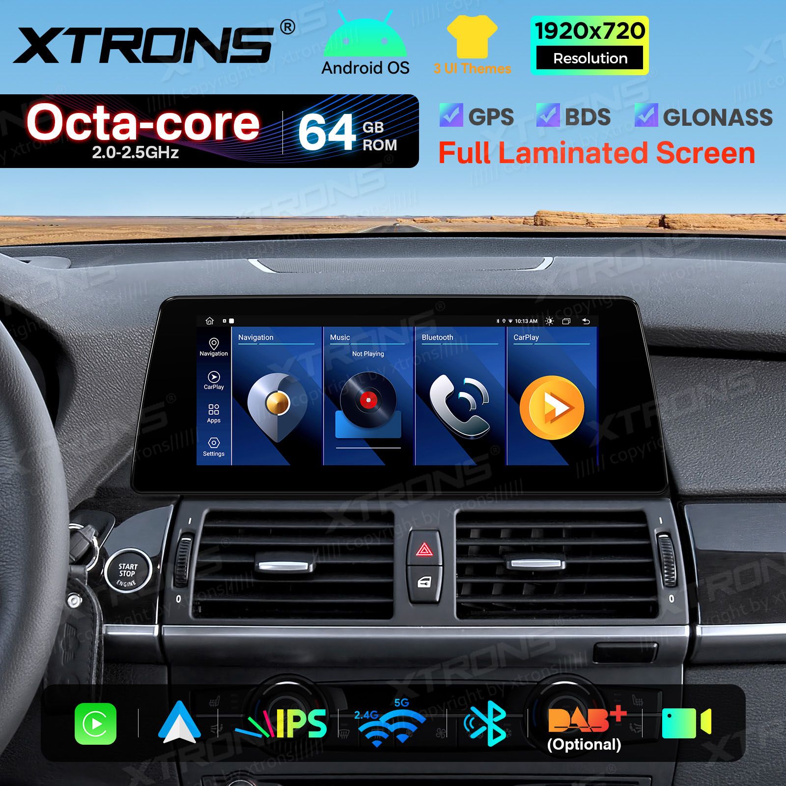BMW X5 | X6 | E70 | 71 iDrive CCC (2007-2010)  XTRONS QTB10X5CCL Car multimedia GPS player with Custom Fit Design