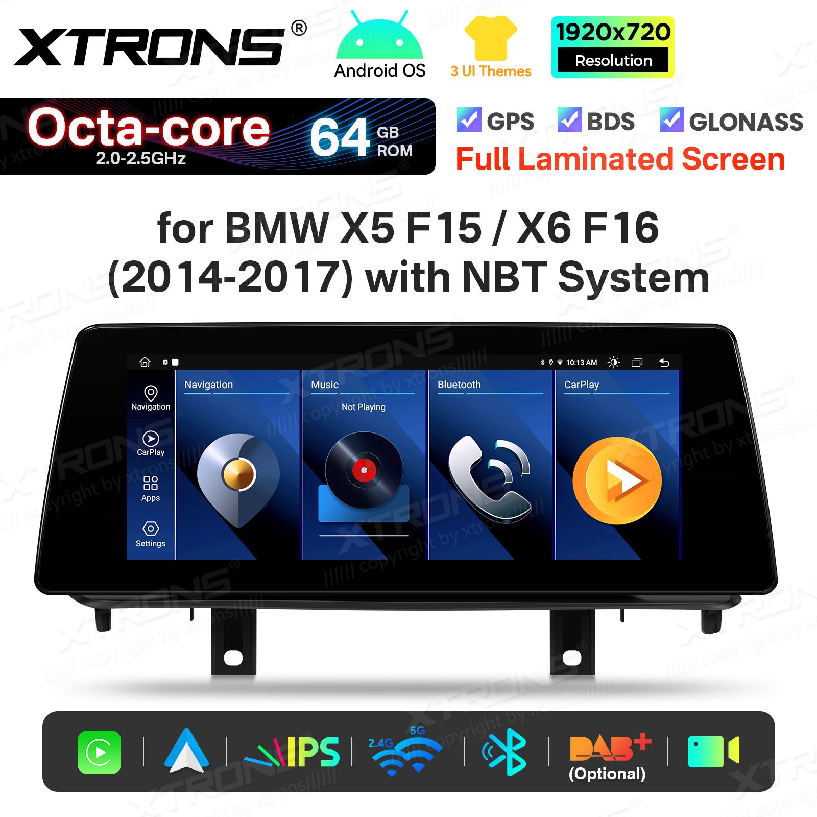 2+64Gb | 10.25"  | BMW X5 | X6 | F15 | F16 iDrive NBT (2014-2016) Android 14 auto GPS radio ja multimedia näyttösoitin