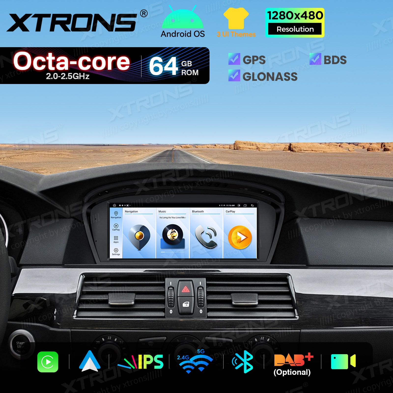 BMW 5.ser | E60 | E61 | iDrive CCC (2005-2008)  XTRONS QTB8060CC Car multimedia GPS player with Custom Fit Design