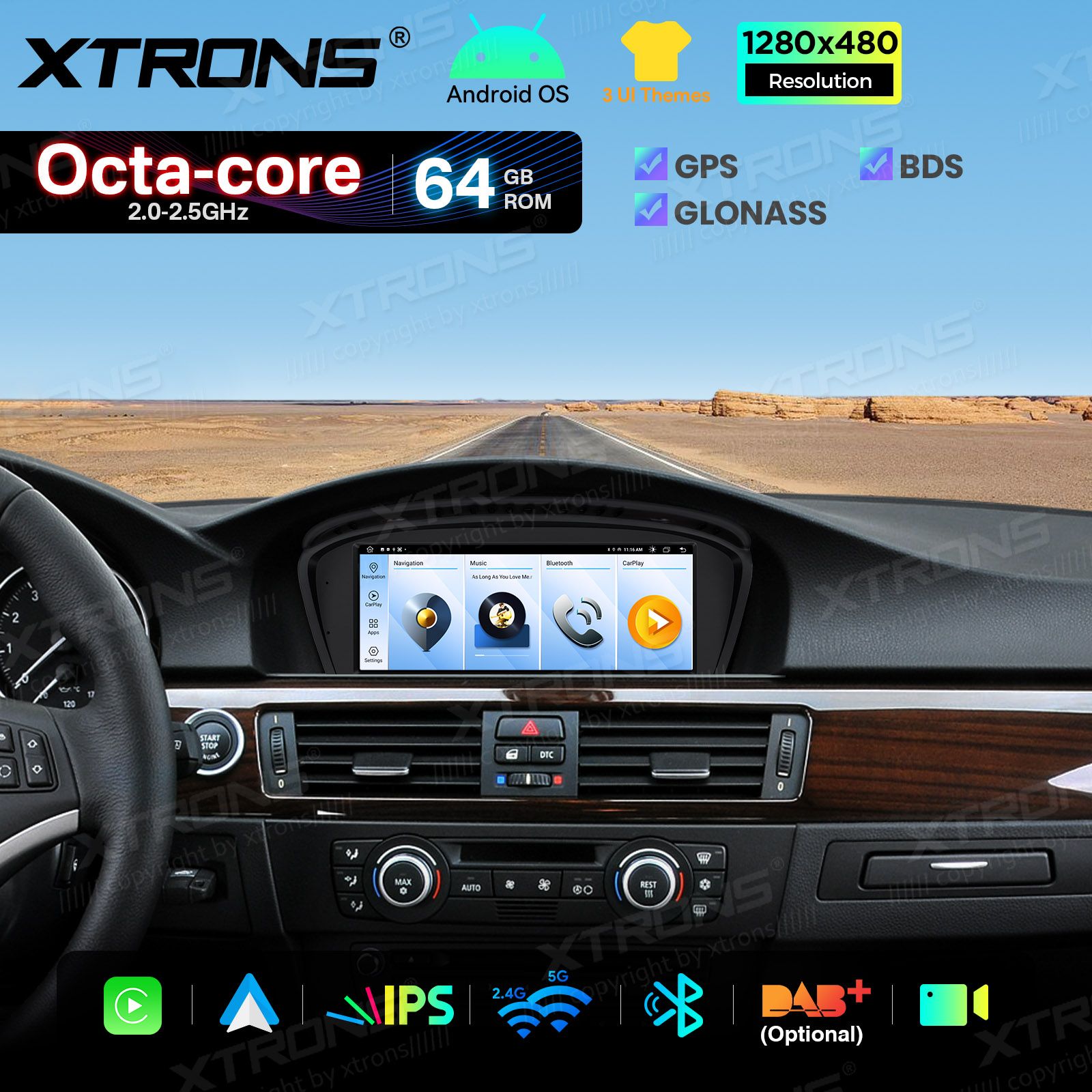 BMW 5.ser | E60 | E61 | iDrive CIC (2008-2010)  XTRONS QTB8060CI Car multimedia GPS player with Custom Fit Design