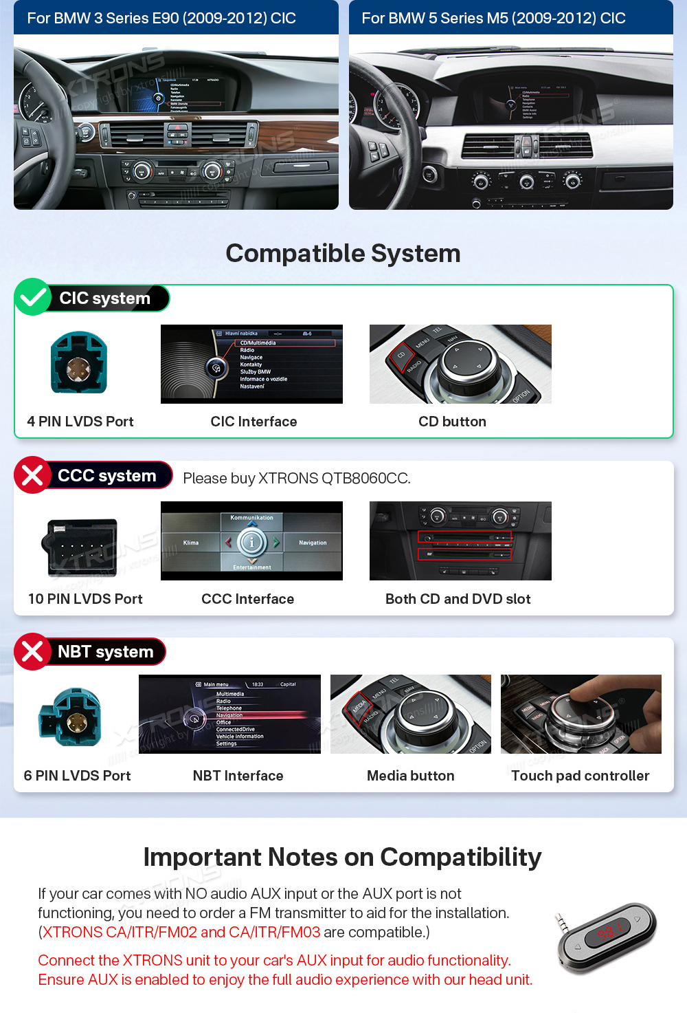 BMW 5.ser | E60 | E61 | iDrive CIC (2008-2010)  custom fit multimedia radio suitability for the car