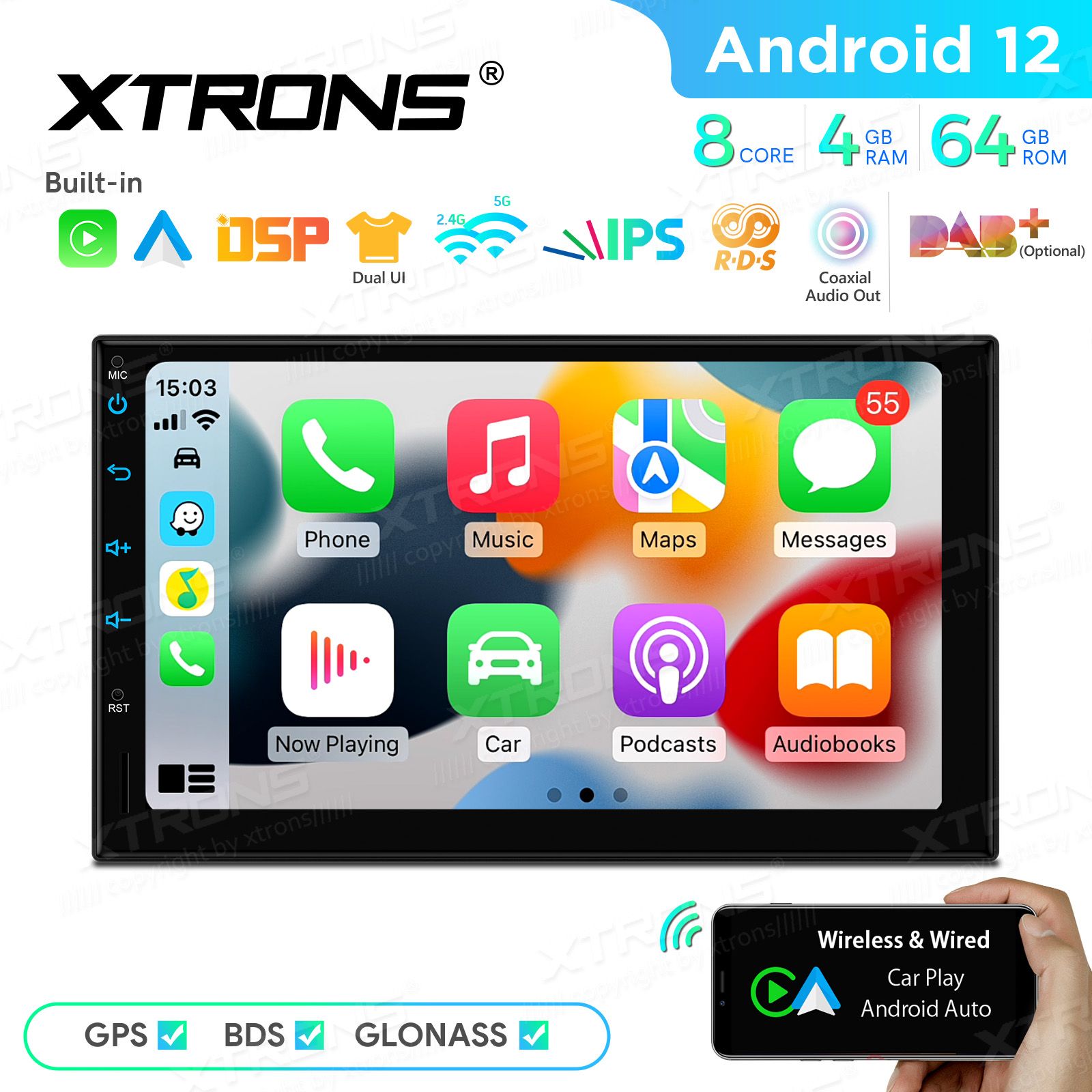 2 DIN Android 12  | GPS autoraadio ja multimeedia keskus