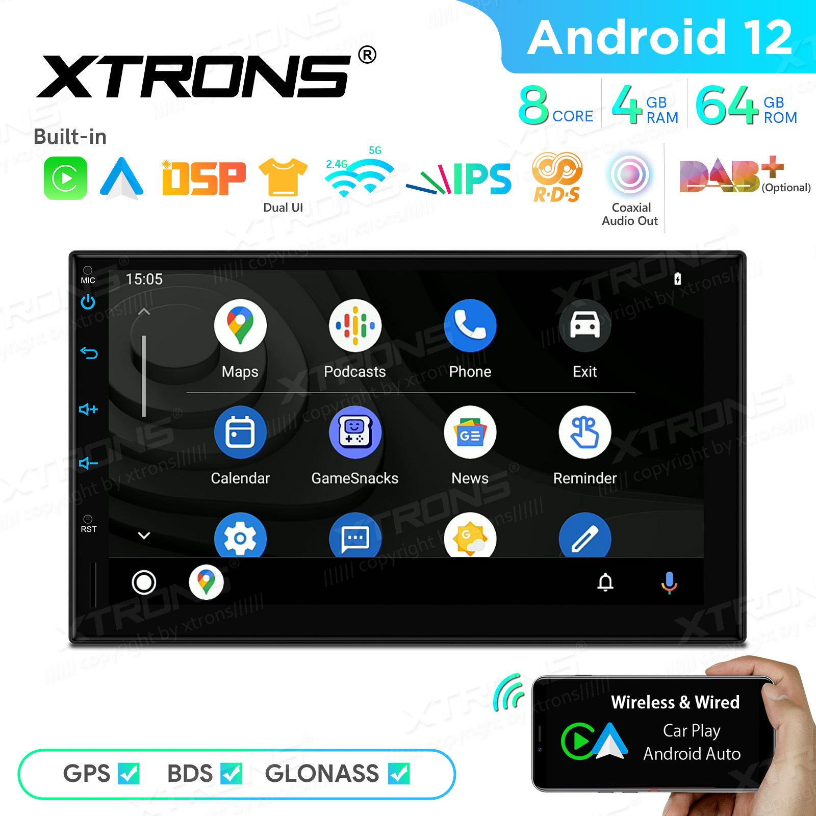 2 DIN Android 12  | GPS autoraadio ja multimeedia keskus