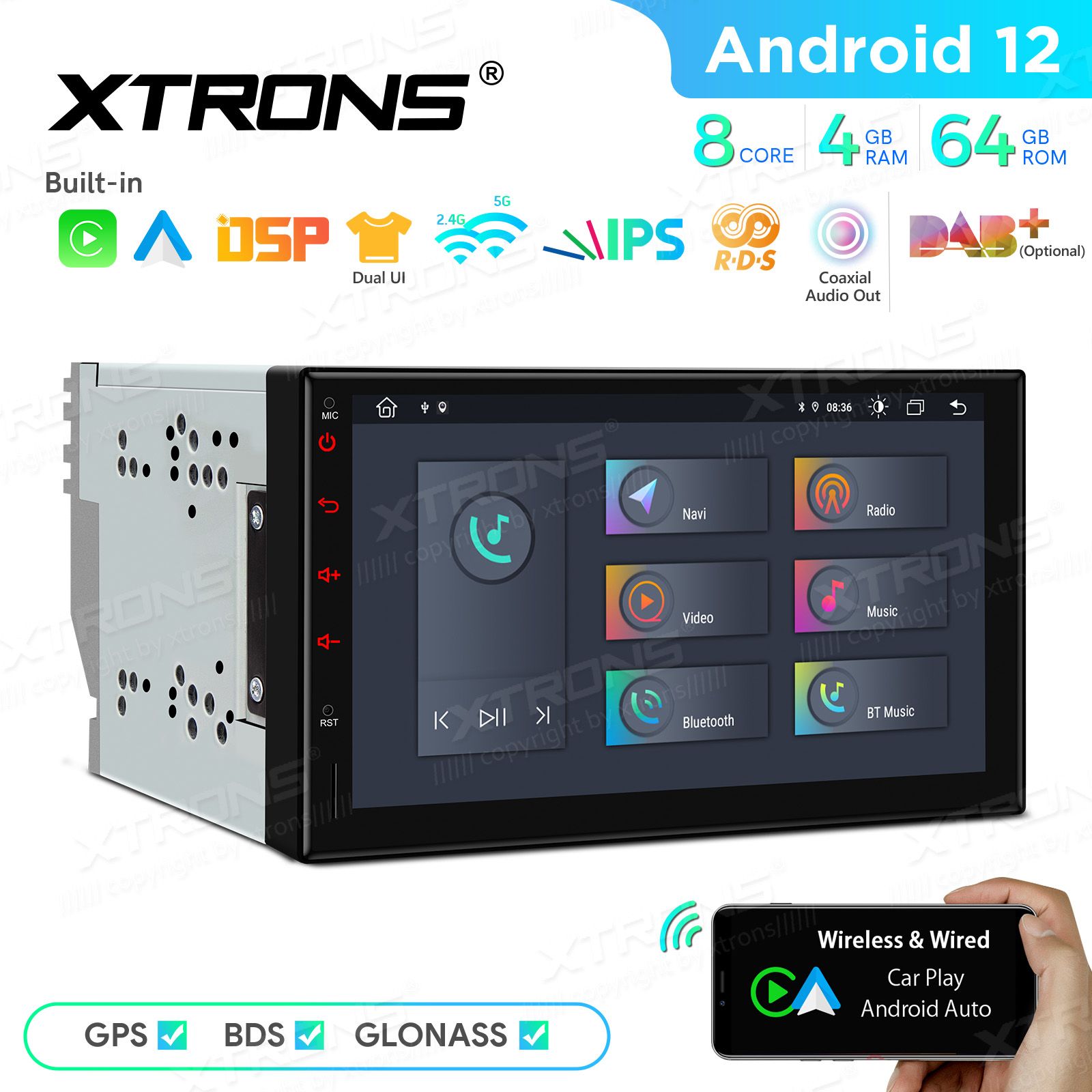 2 DIN Android 12  | GPS autoraadio ja multimeedia keskus