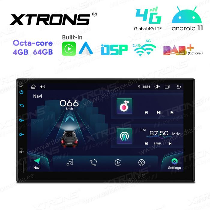 2 DIN Android 12 Car Multimedia Player with GPS Navigation