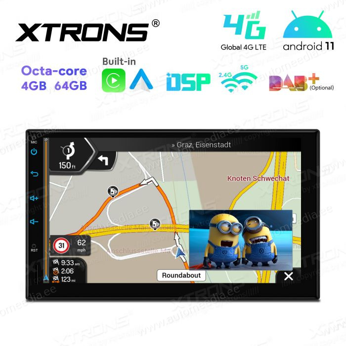 2 DIN universaalne Android 12 GPS autoraadio ja multimeedia keskus