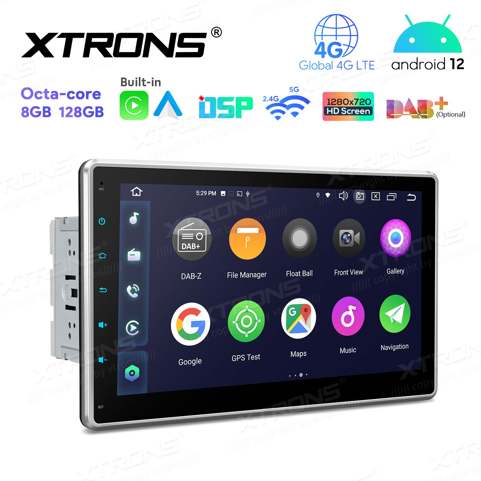 2 DIN universaalne Android 12 GPS autoraadio ja multimeedia keskus