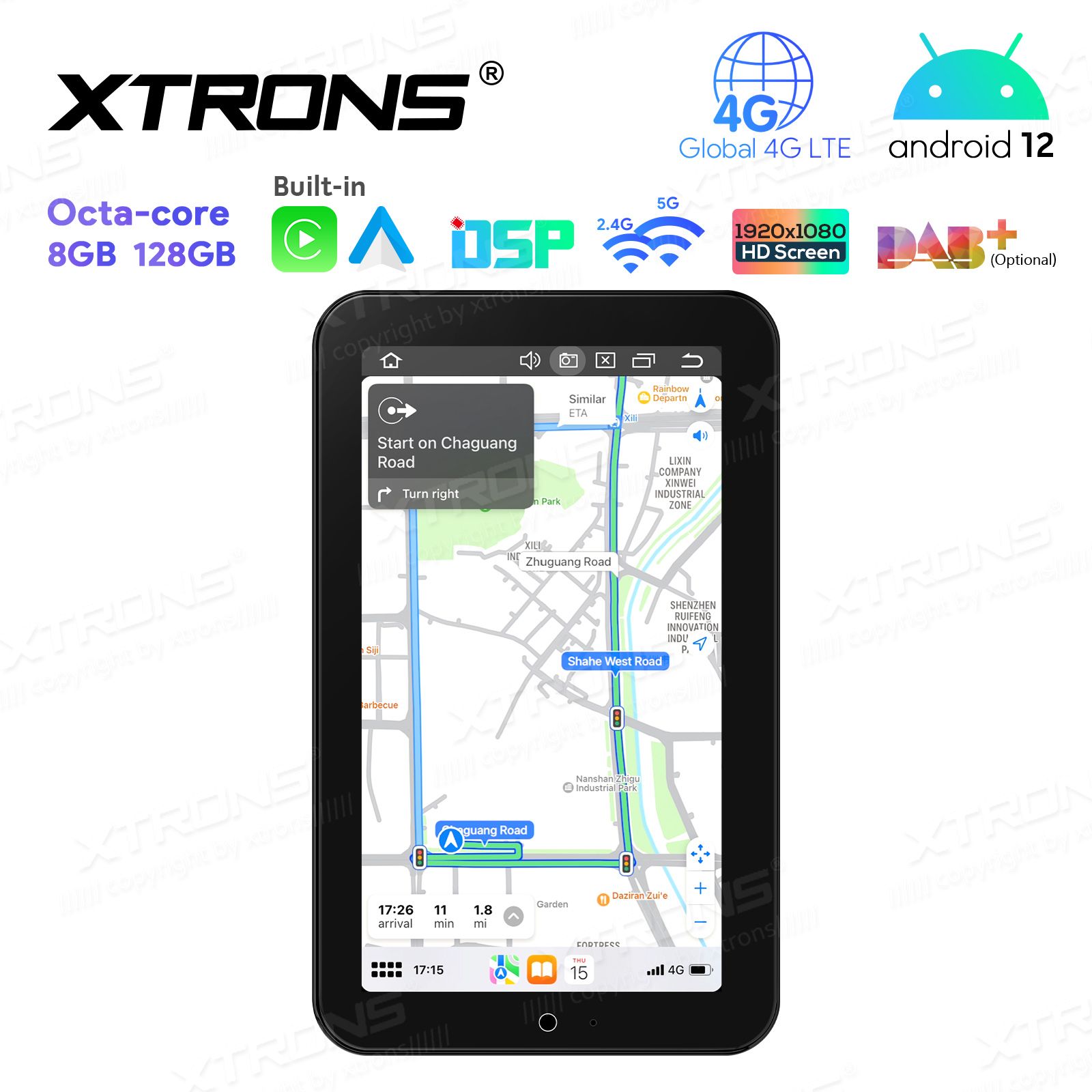 2 DIN universaalne Android 12 GPS autoraadio ja multimeedia keskus