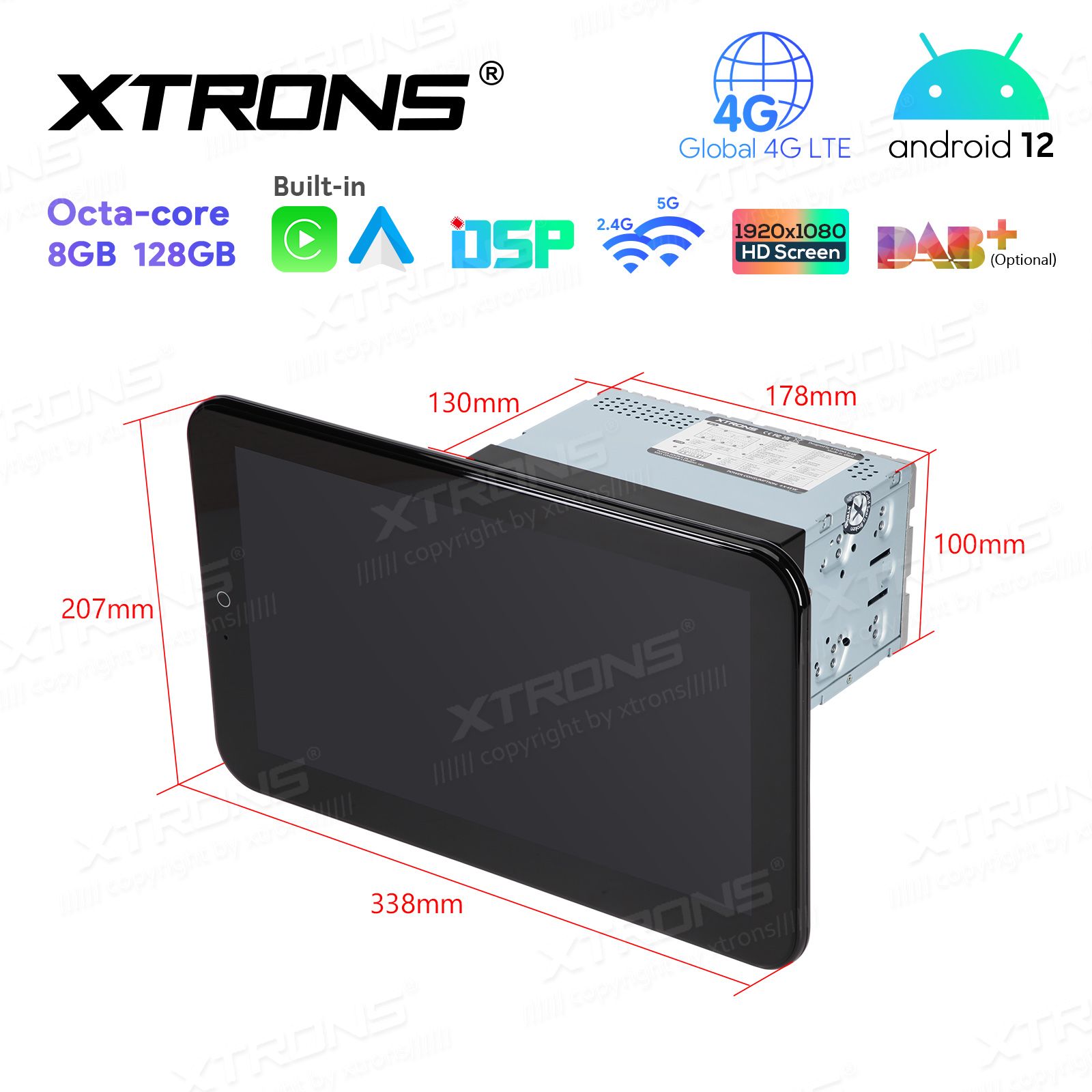 2 DIN universaalne Android 12 GPS autoraadio ja multimeedia keskus